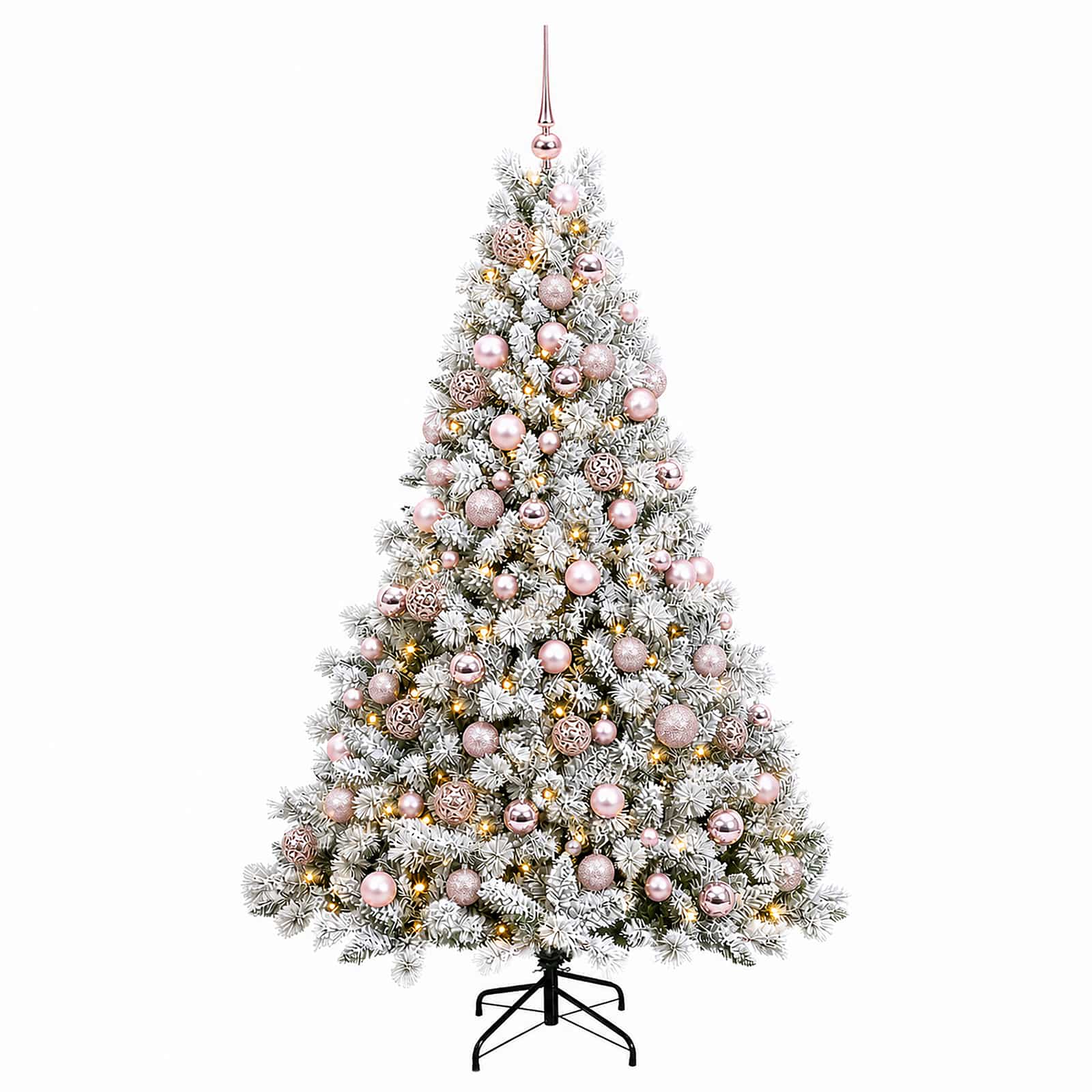 Umjetno božično drevo z okrasnimi kroglami 180 cm 300 LED