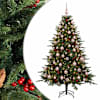 vidaXL Kunstkuusk koos j&otilde;ulukuuliga 210 cm 300 LED-i Soe valge