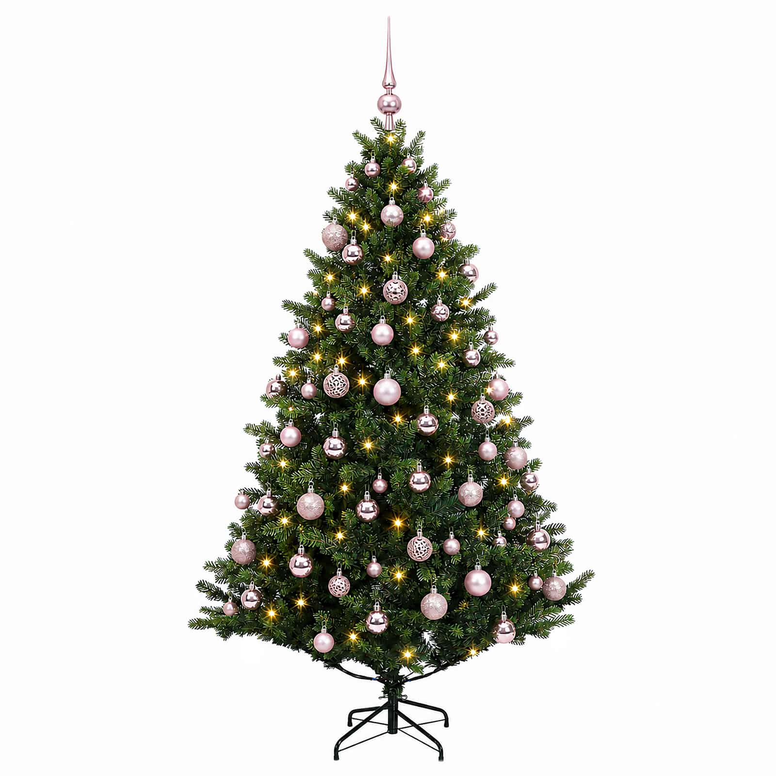 Umetna božična jelka z bučko 180 cm 300 LED Toplo bela