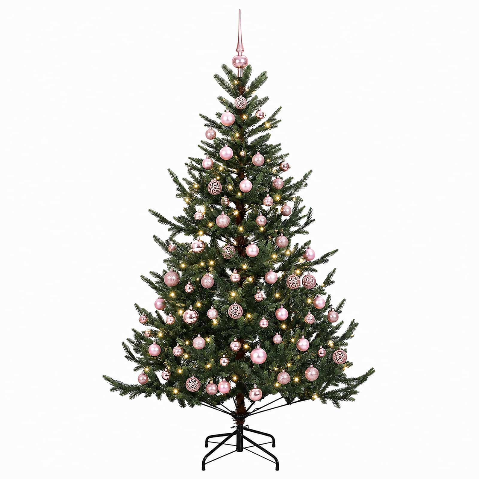 Umetna božična jelka z bučko 180 cm 300 LED Toplo bela