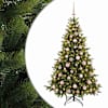 vidaXL Kunstkuusk koos j&otilde;ulukuuliga 180 cm 300 LED-i Soe valge