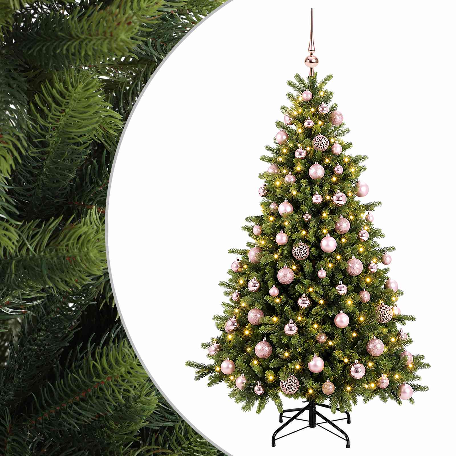 Umetna božična jelka z bučko 240 cm 300 LED Toplo bela