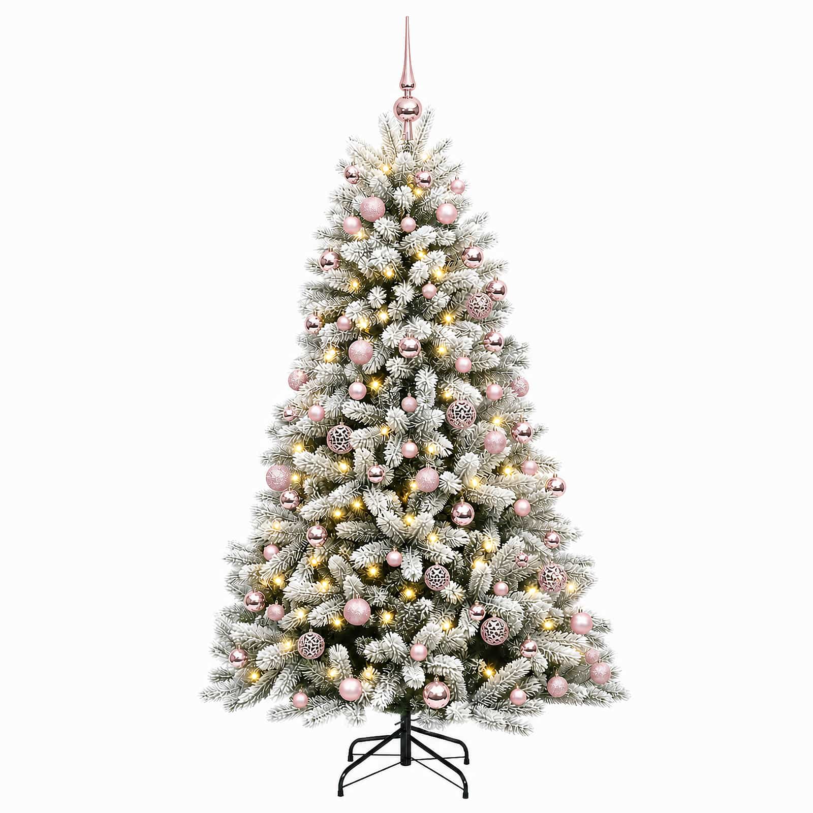 Umjetno božično drevo z okrasnimi kroglami 180 cm 300 LED
