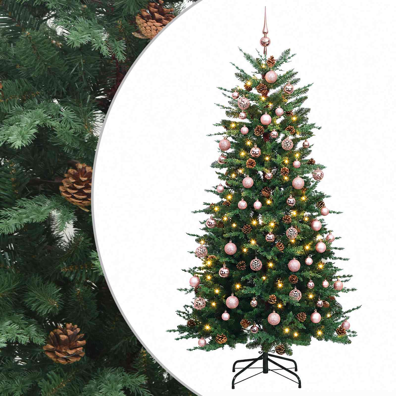 Umetno Zložljivo Božično Drevo 240 cm 300 LED Toplo bela