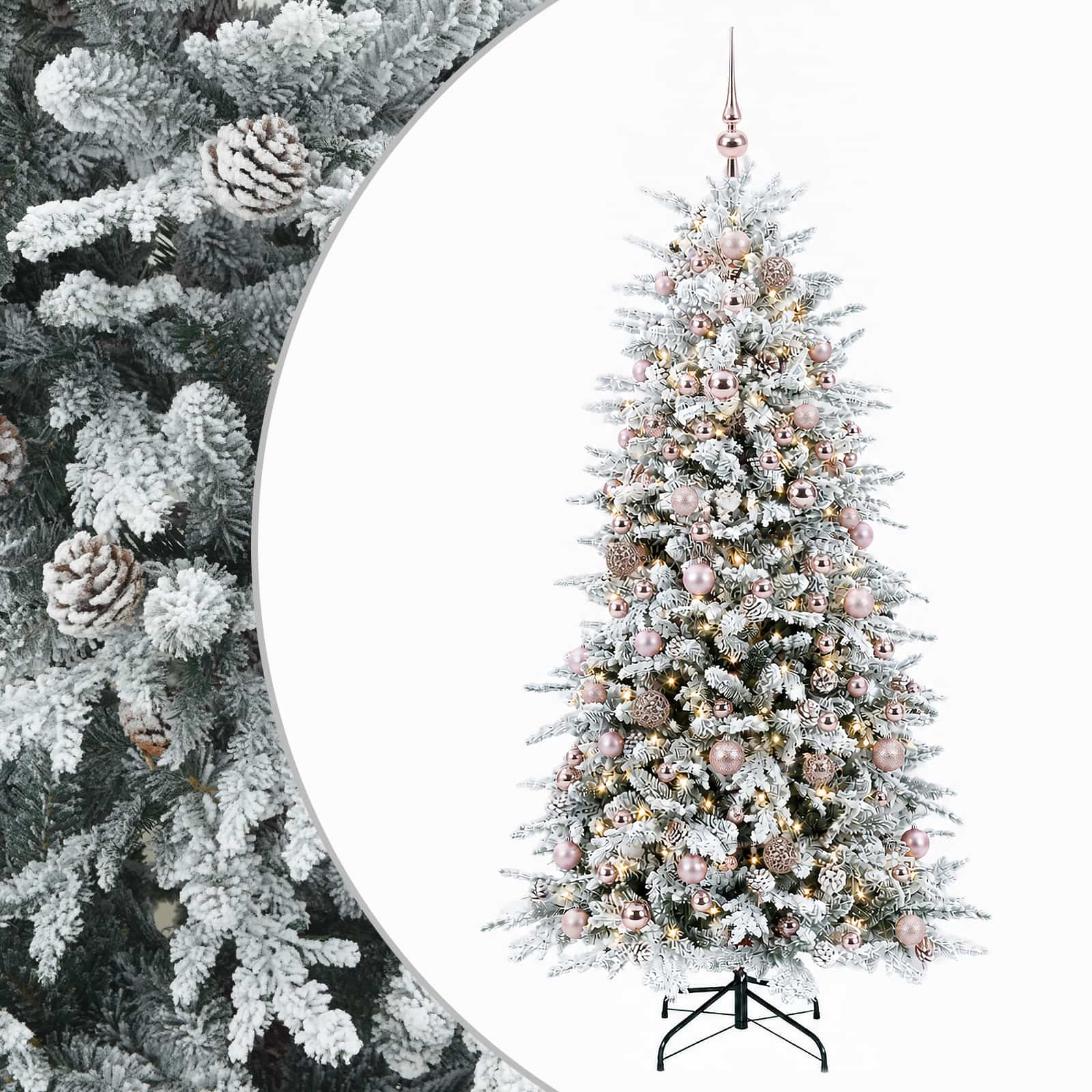 Umetno Zložljivo Božično Drevo 240 cm 300 LED Toplo bela