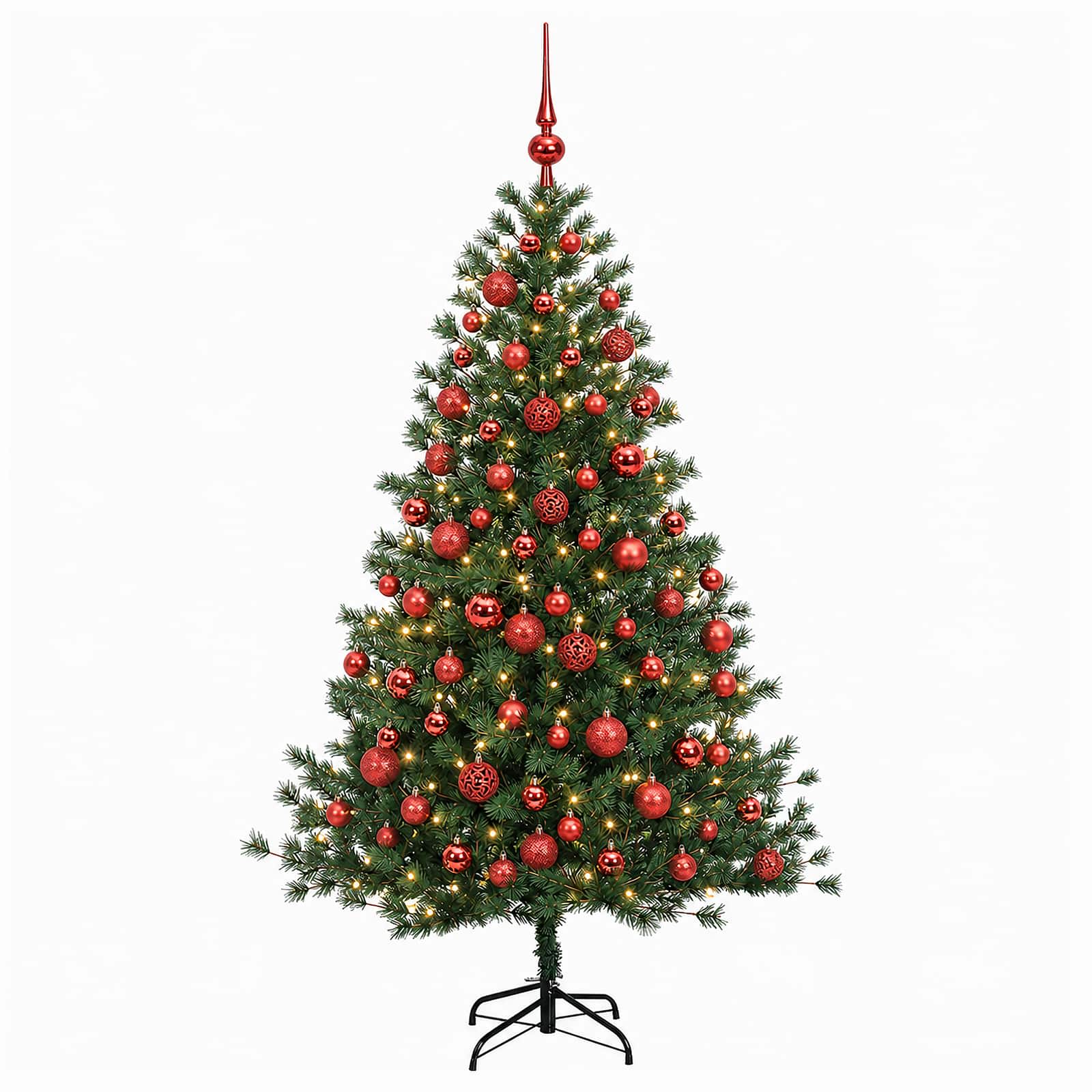 Umetna božična jelka z bučko 180 cm 300 LED Toplo bela