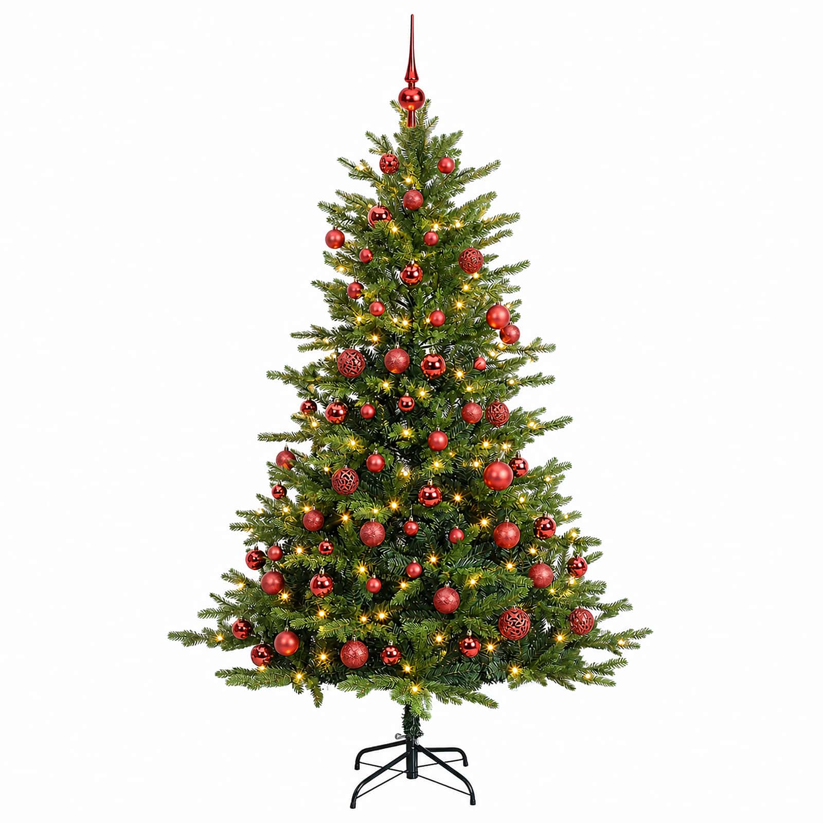 Umetna božična jelka z bučko 210 cm 300 LED Toplo bela