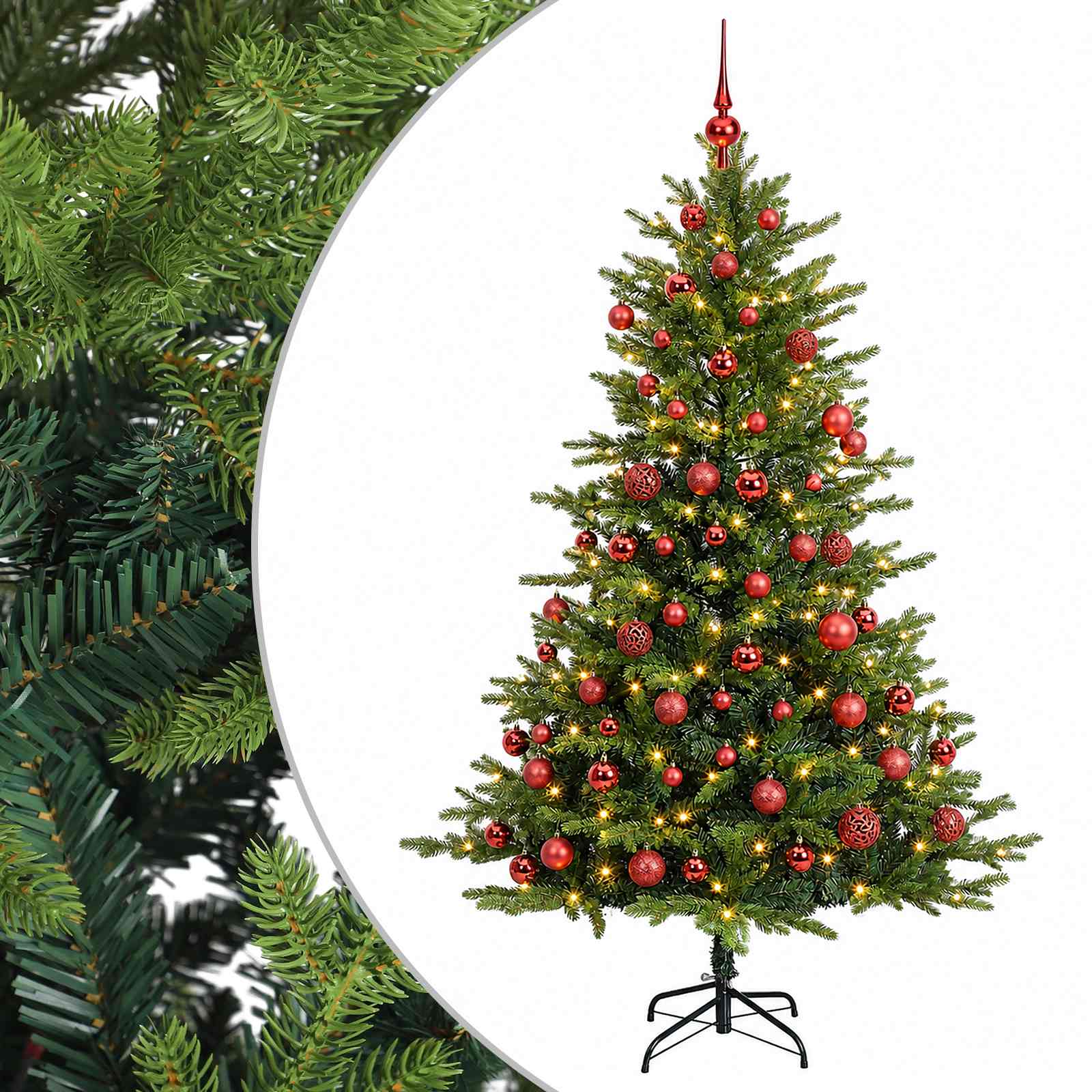 Umetna božična jelka z bučko 240 cm 300 LED Toplo bela