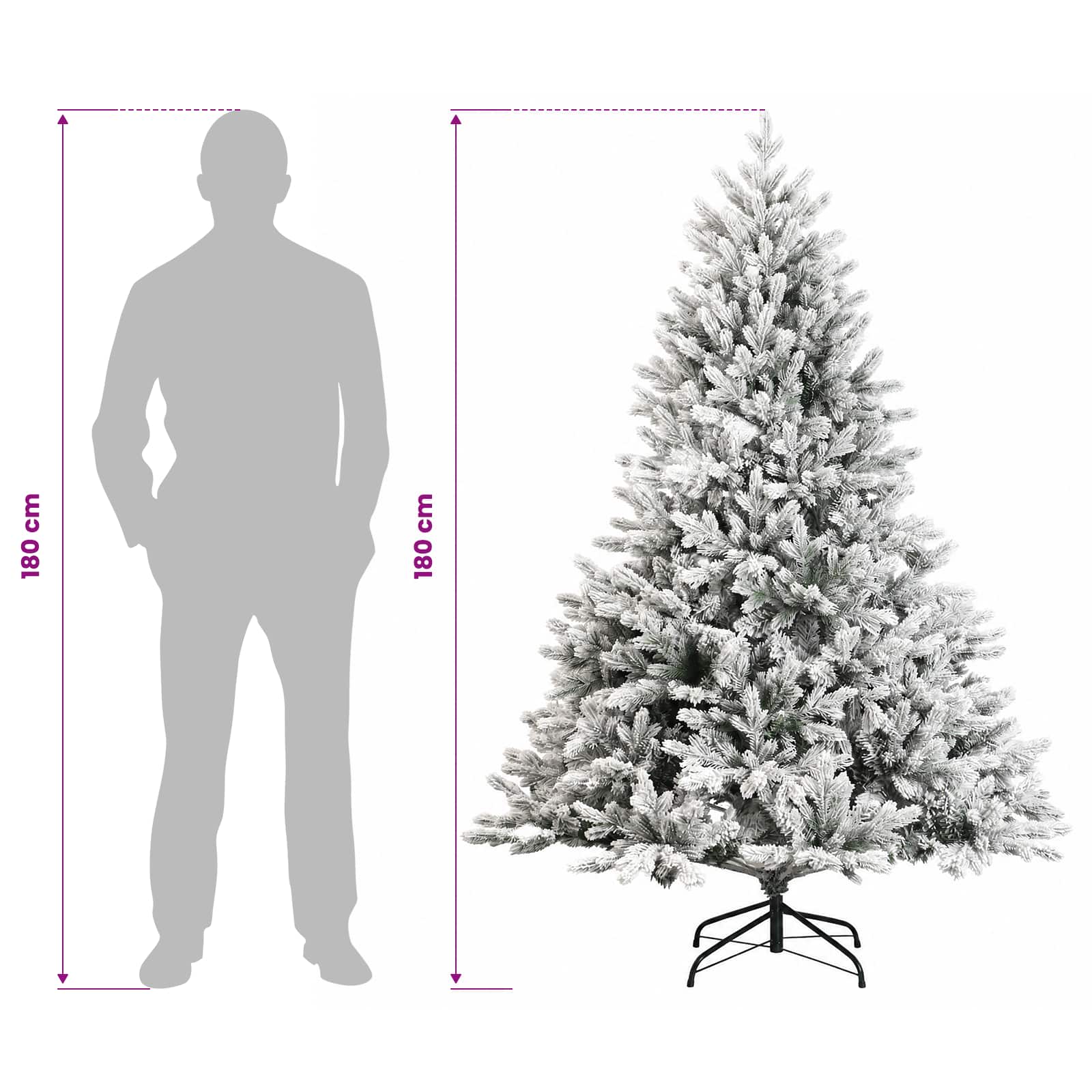 Umetna božična jelka z bučko 180 cm 300 LED Toplo bela