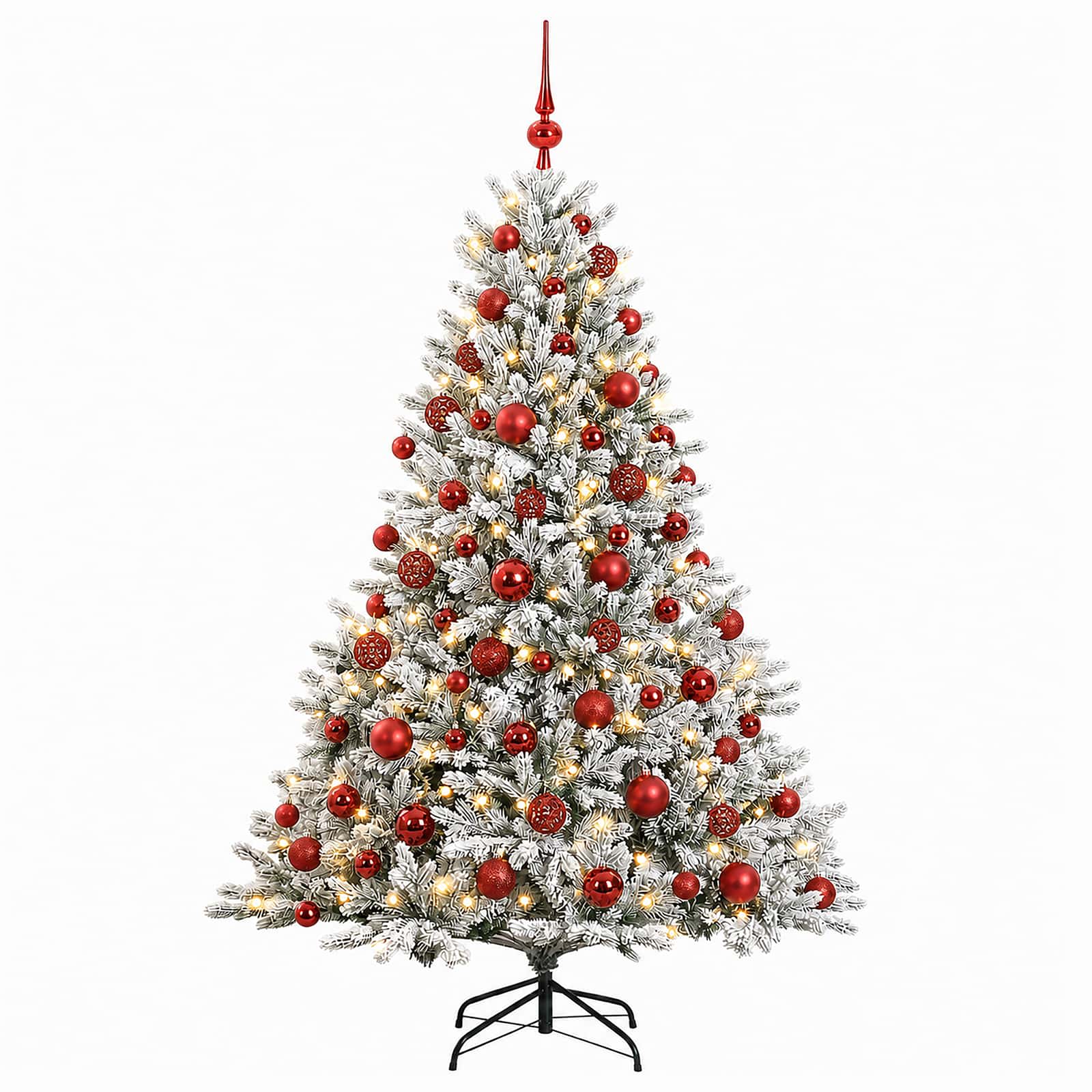 Umetna božična jelka z bučko 210 cm 300 LED Toplo bela