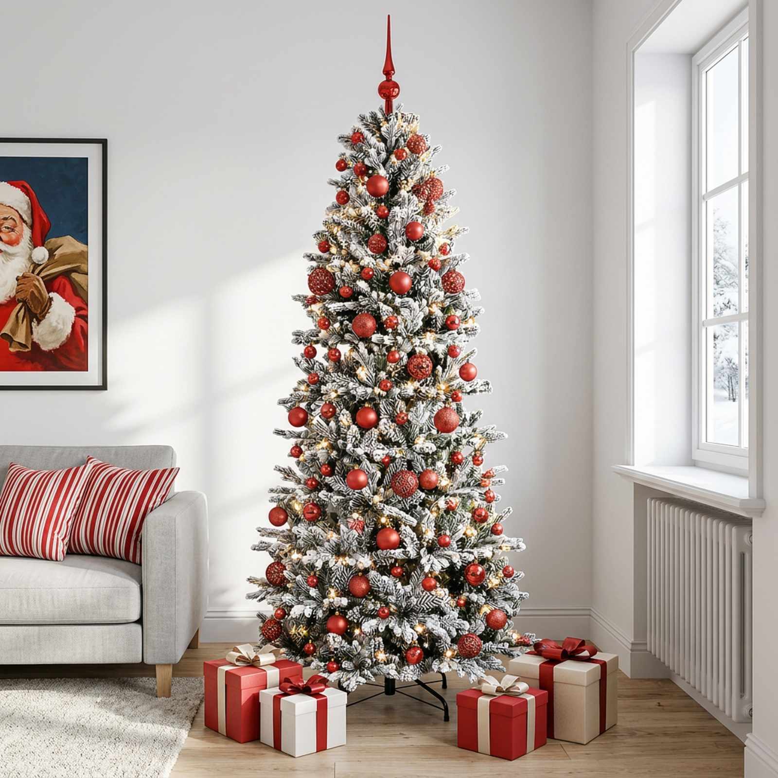 Umetna božična jelka z bučko 180 cm 300 LED Toplo bela