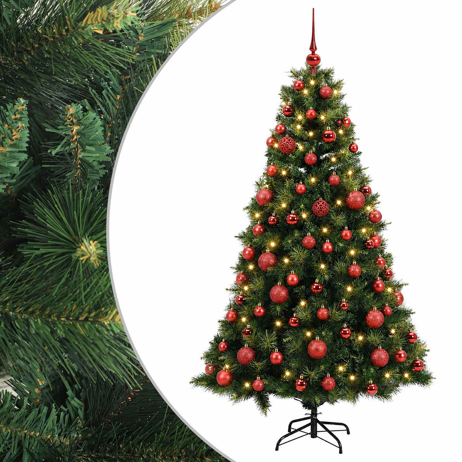 vidaXL Brad de Crăciun artificial cu glob 240 cm 300 LED-uri Alb cald