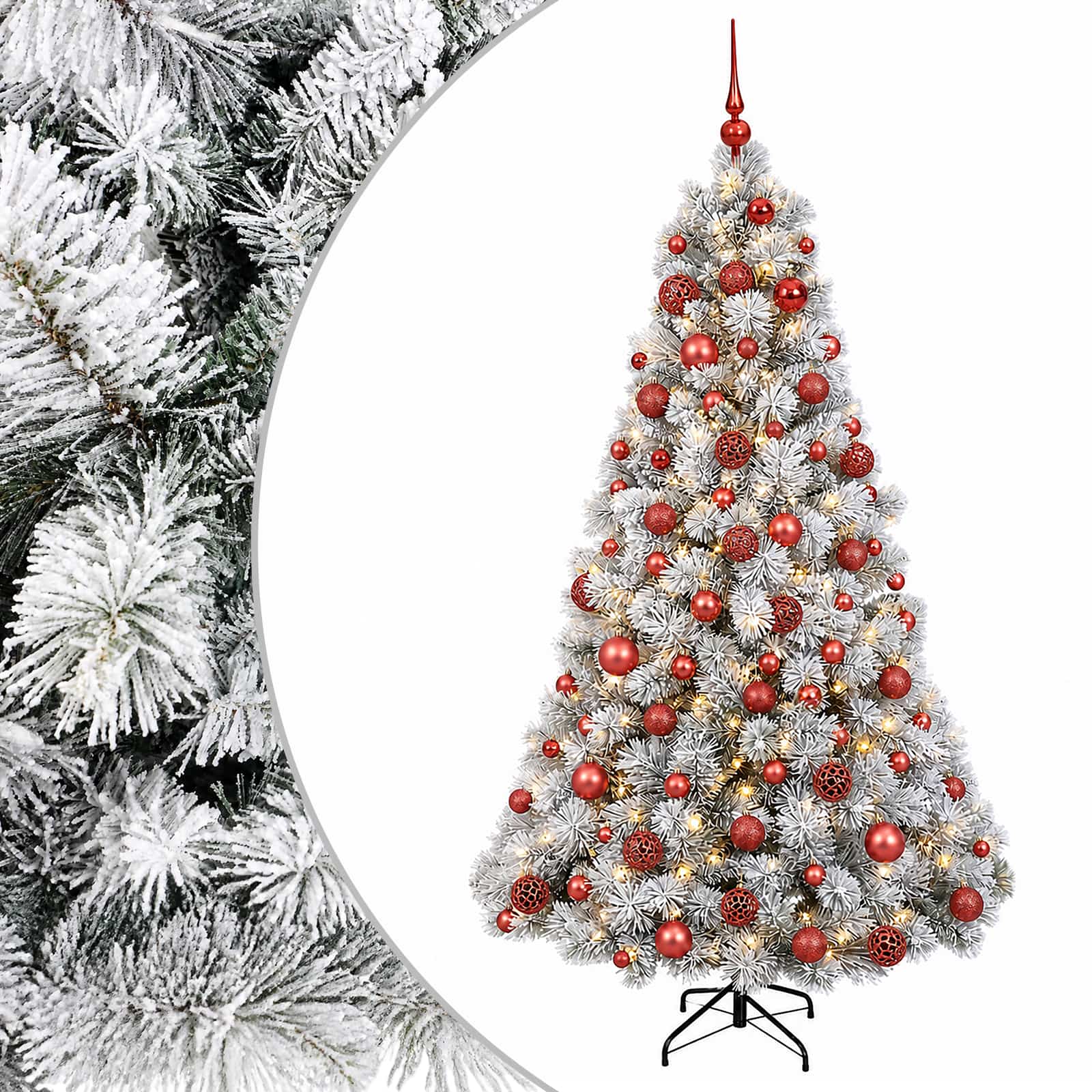 Umetna božična jelka z bučko 180 cm 300 LED Toplo bela