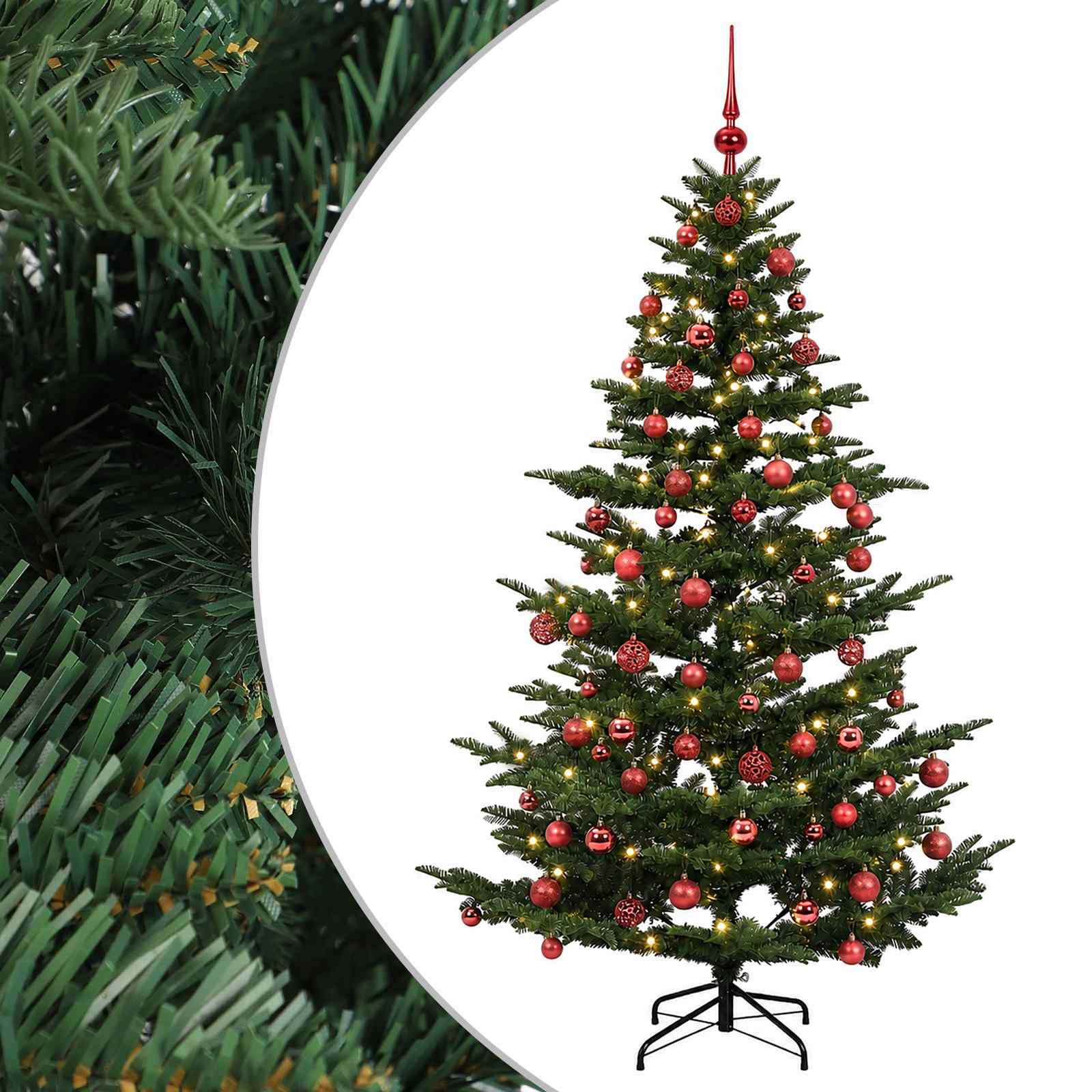 Umetna božična jelka z bučko 240 cm 300 LED Toplo bela