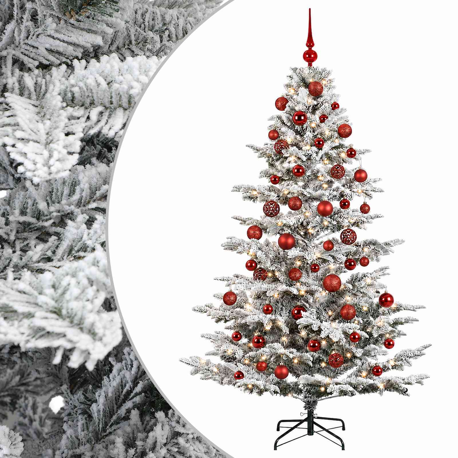 Umetna božična jelka z bučko 210 cm 300 LED Toplo bela