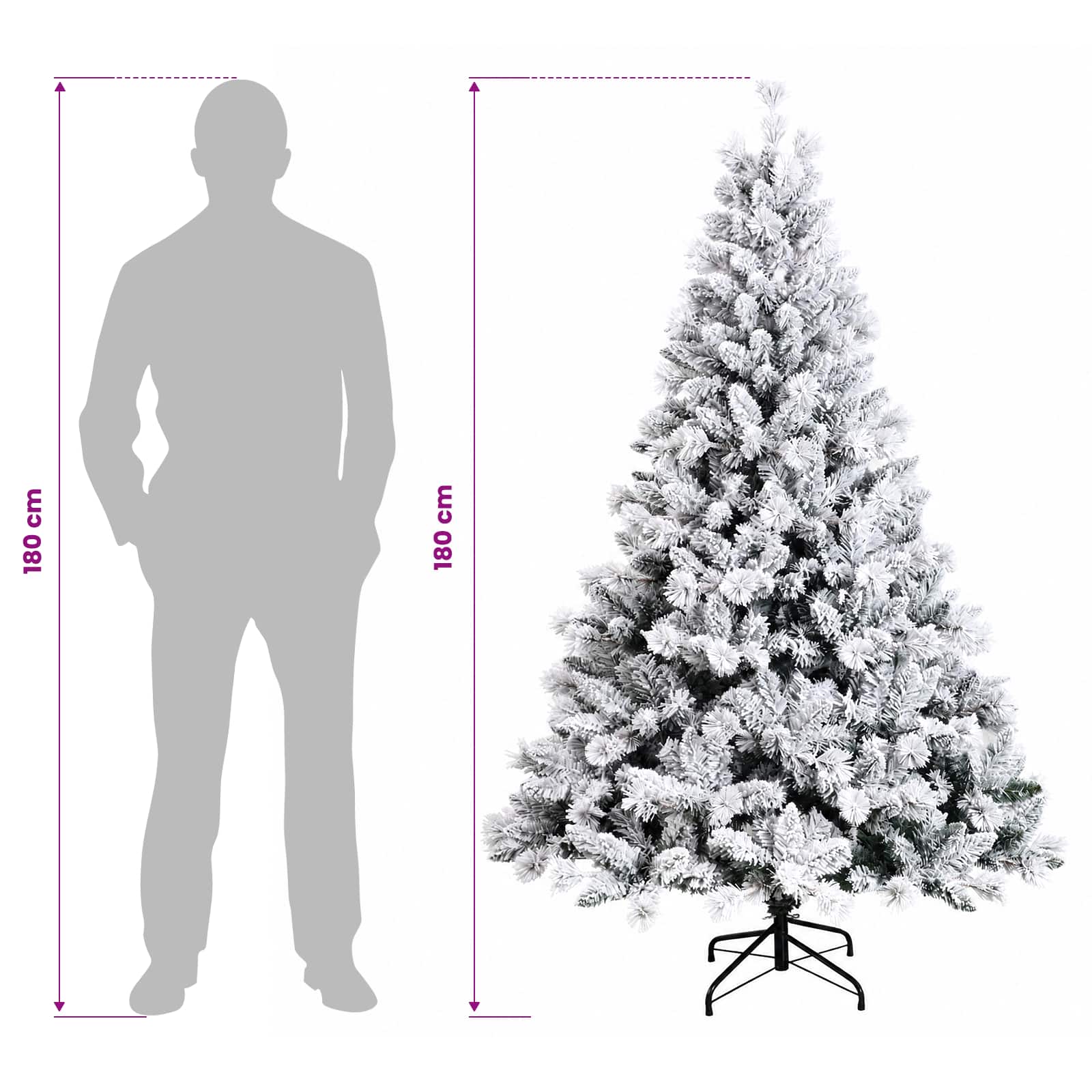 Umjetno božično drevo z okrasnimi kroglami 180 cm 300 LED