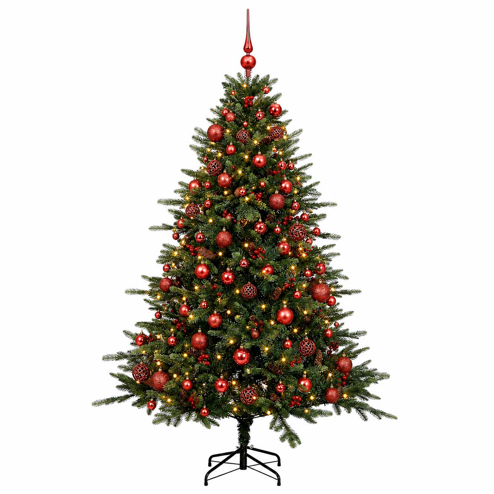 Umetna božična jelka z bučko 240 cm 300 LED Toplo bela