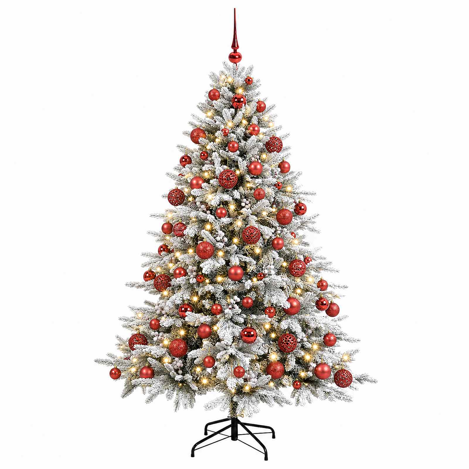 Umetna božična jelka z bučko 180 cm 300 LED Toplo bela