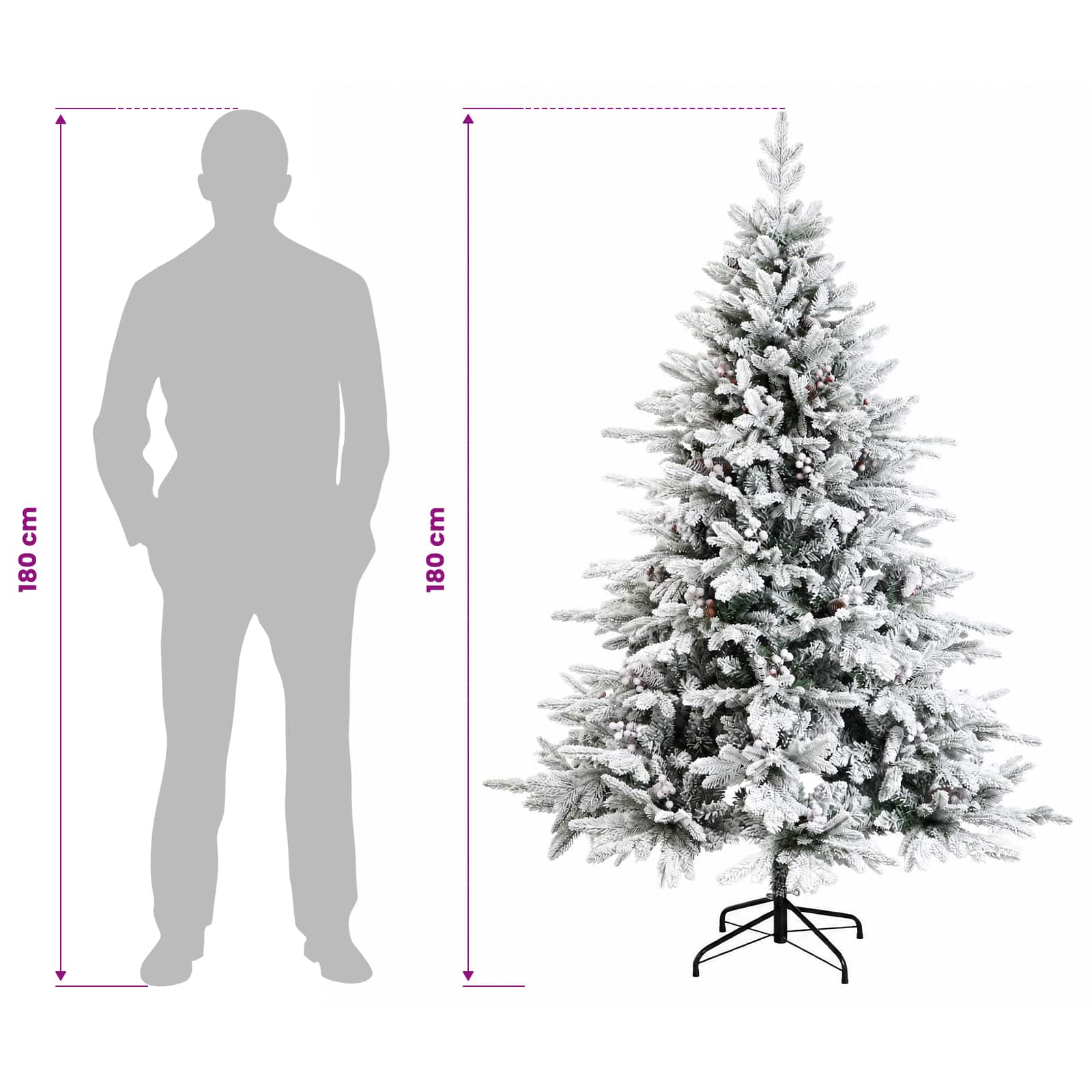 Umetna božična jelka z bučko 180 cm 300 LED Toplo bela