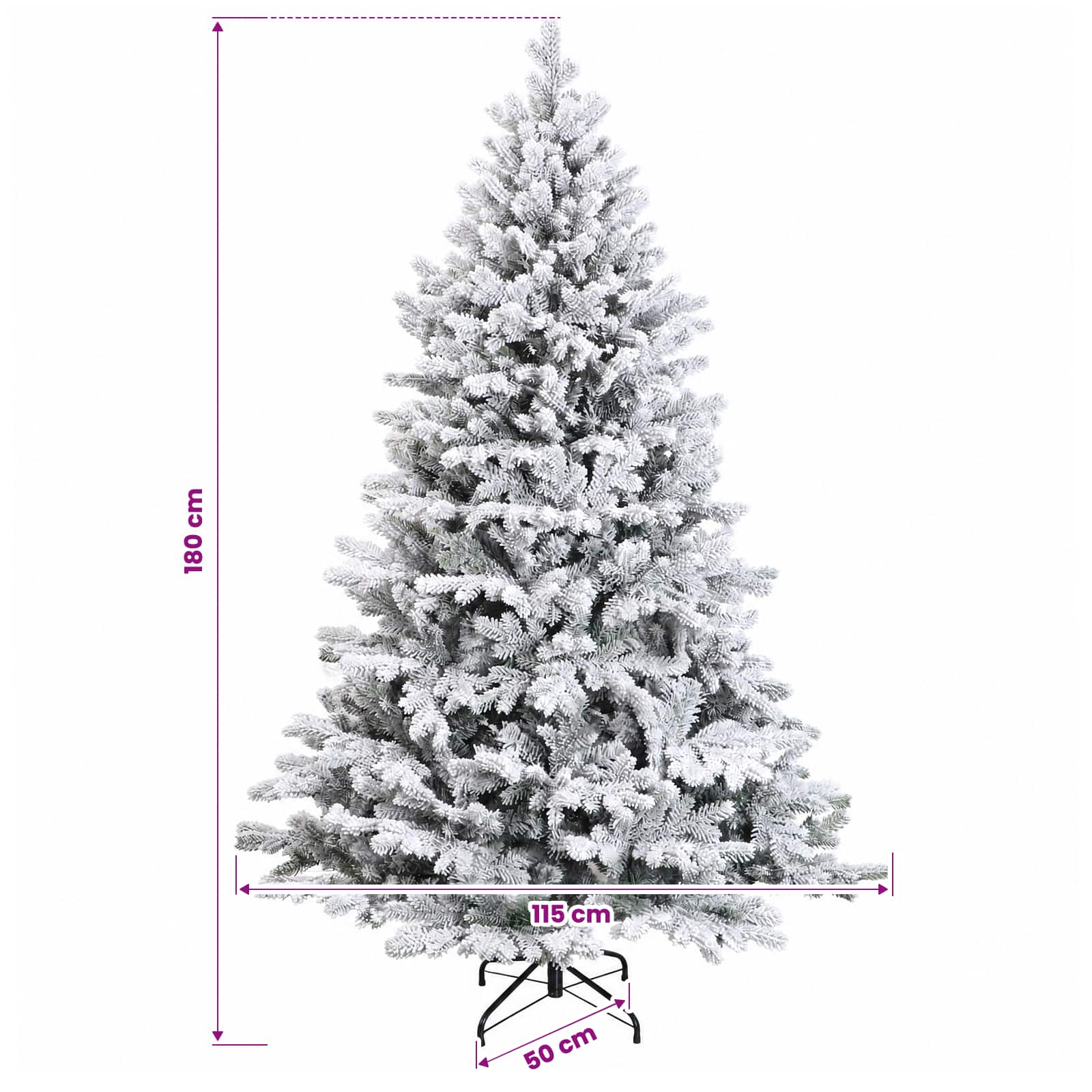 Umjetno božično drevo z okrasnimi kroglami 180 cm 300 LED