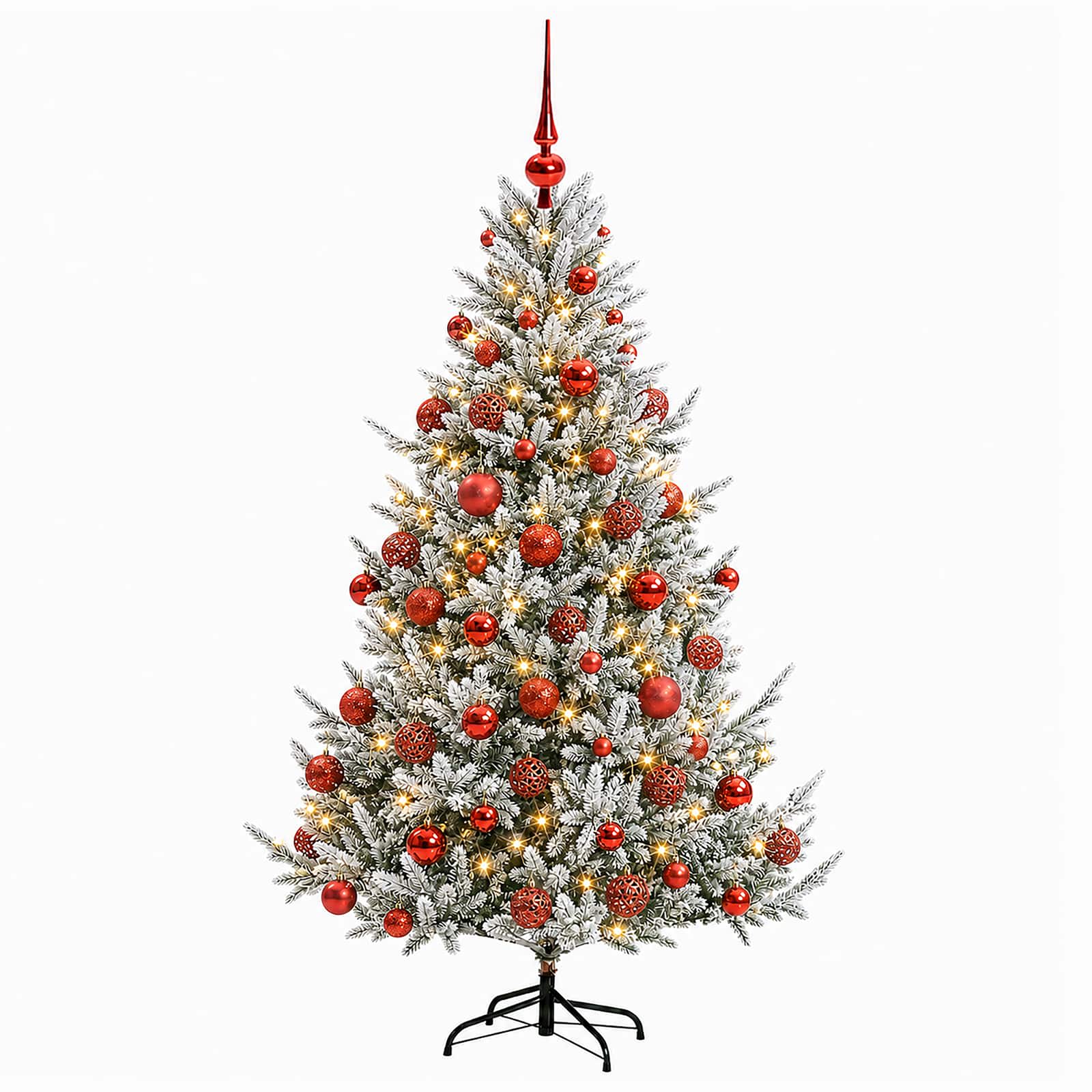 Umetna božična jelka z bučko 180 cm 300 LED Toplo bela