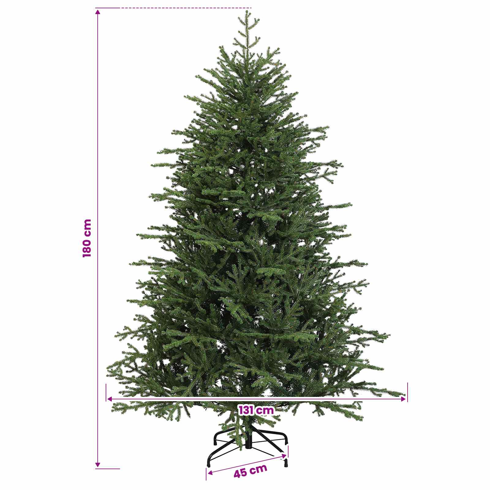 Umetna božična jelka z bučko 180 cm 300 LED Toplo bela