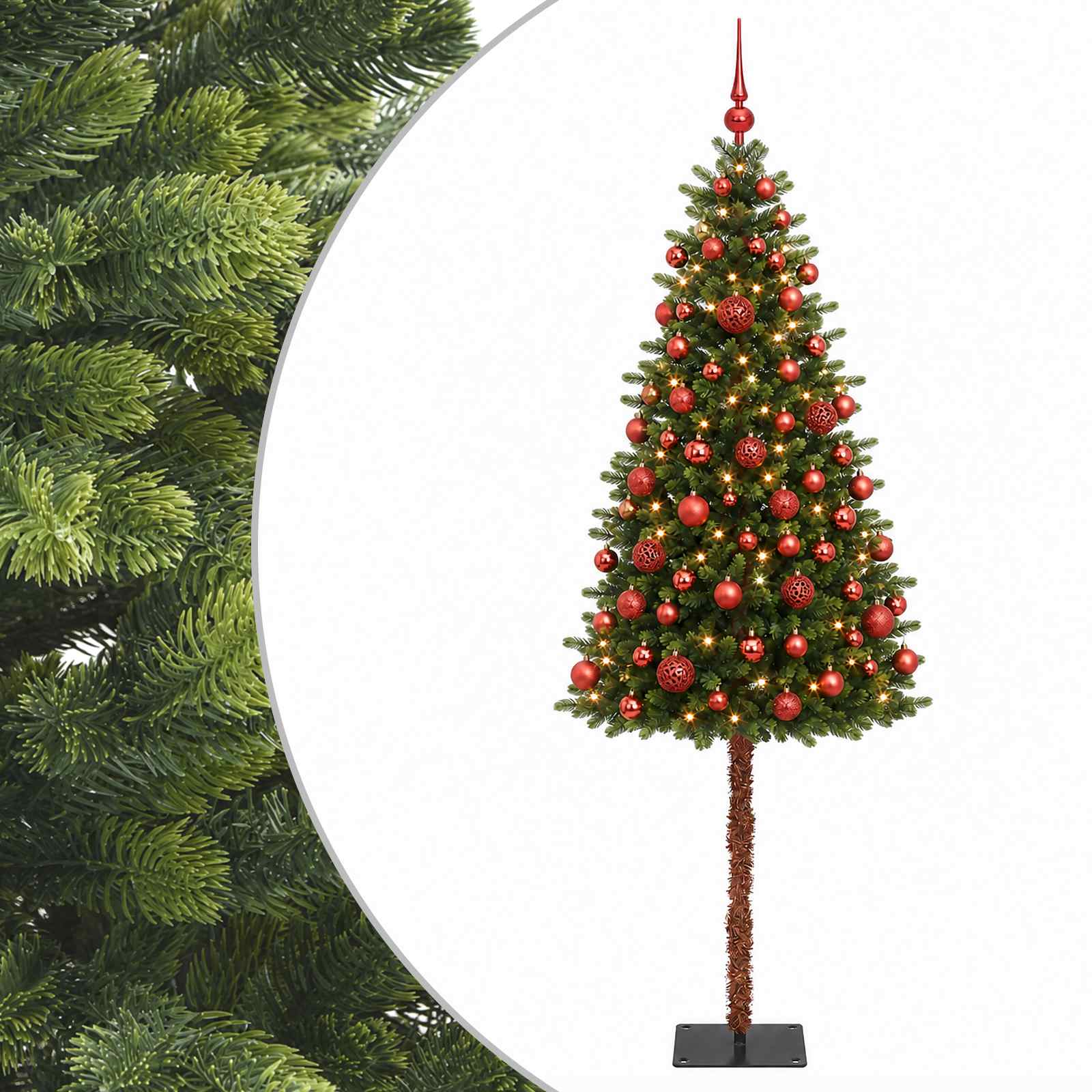 Umjetno božično drevo z okrasnimi kroglami 180 cm 300 LED