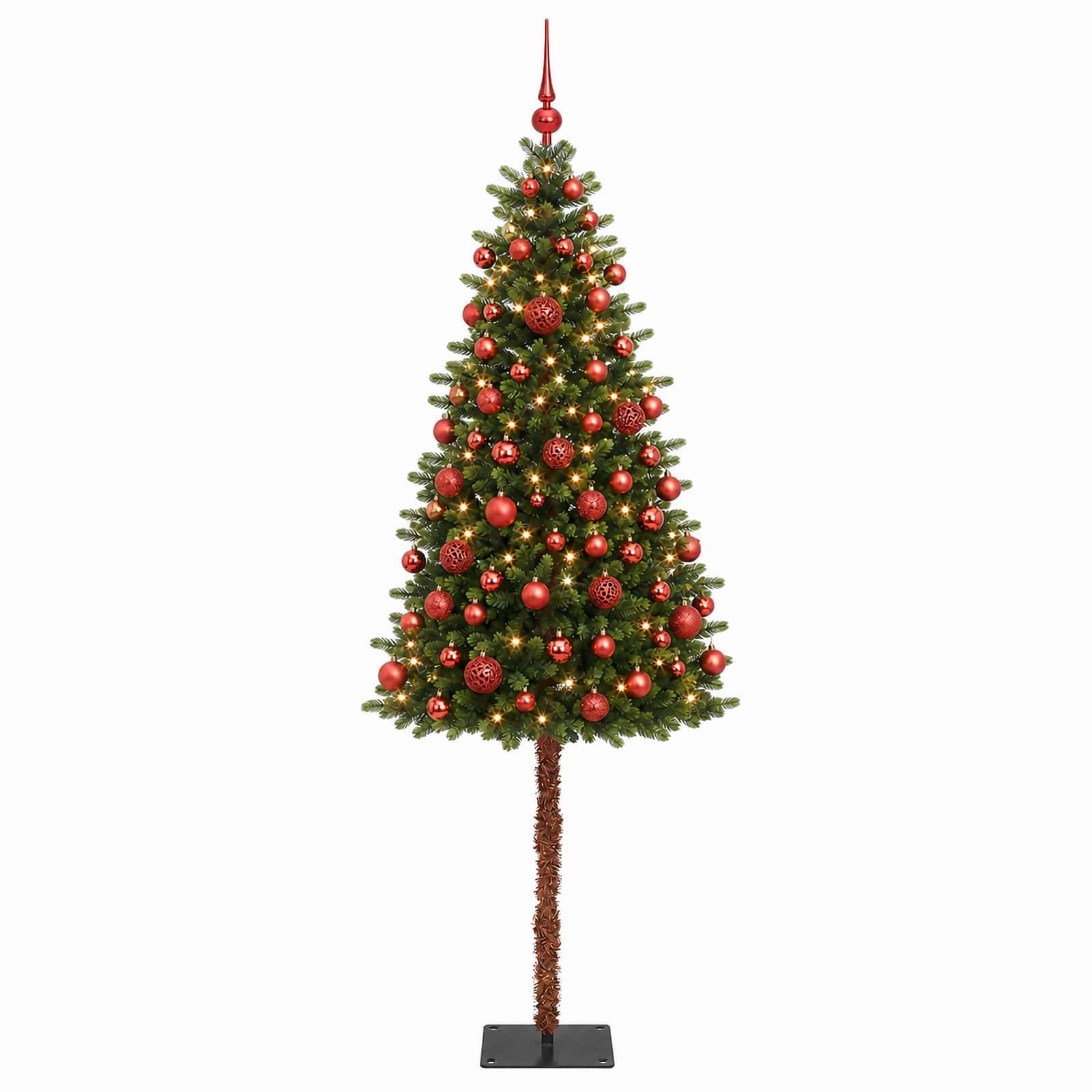 Umjetno božično drevo z okrasnimi kroglami 180 cm 300 LED