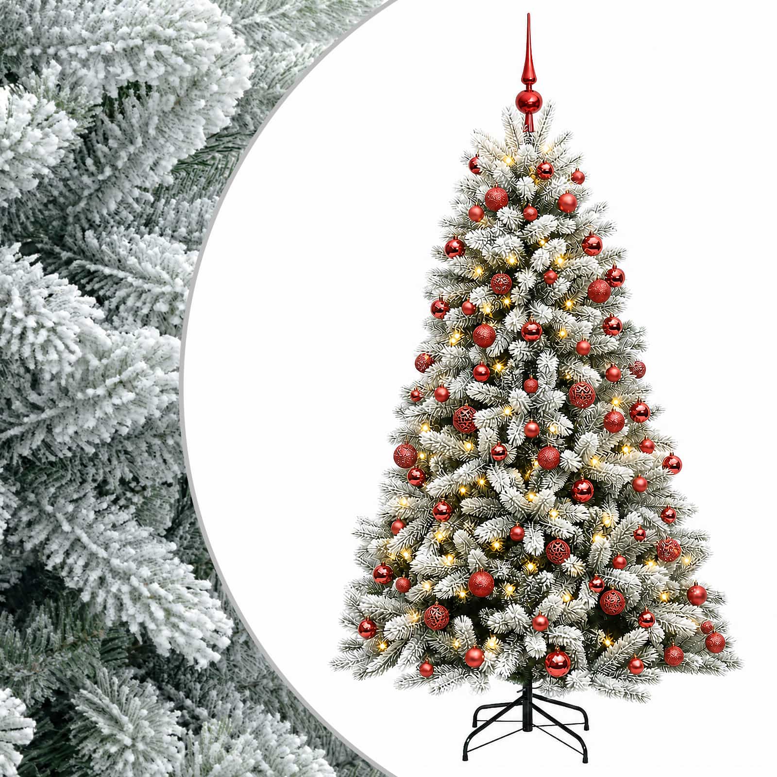 Umjetno božično drevo z okrasnimi kroglami 240 cm 300 LED