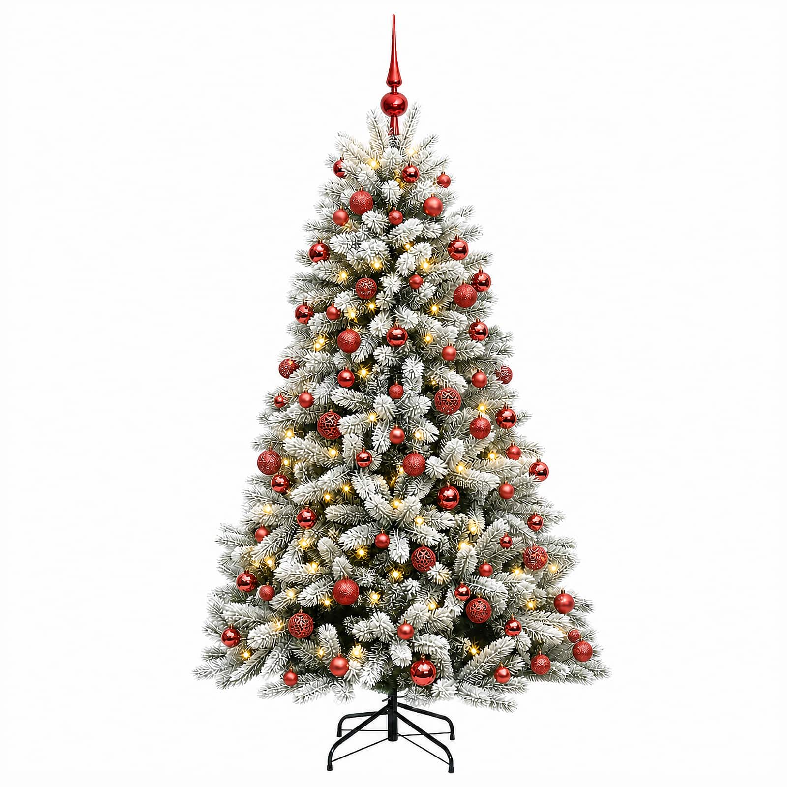 Umjetno božično drevo z okrasnimi kroglami 240 cm 300 LED