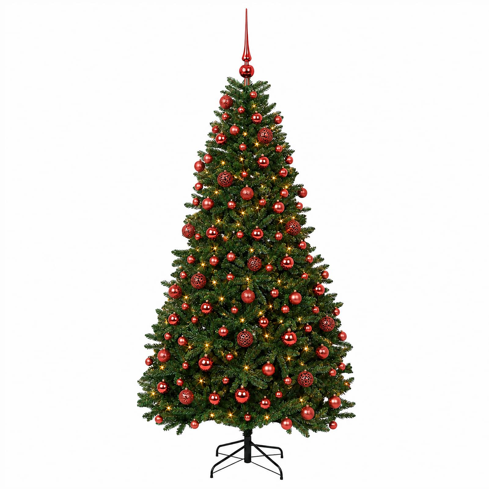 Umetno božično drevesce, srednje zeleno, z bunkicami 180 cm