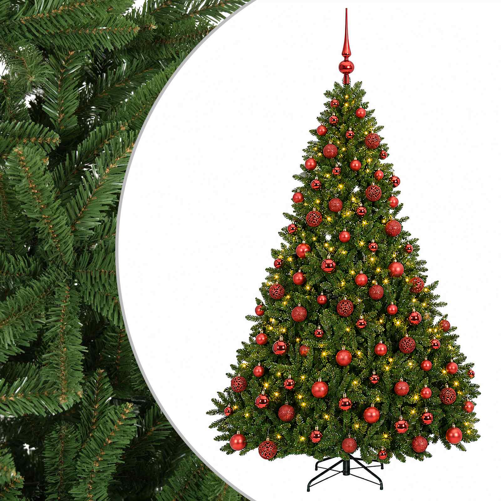 vidaXL Künstlicher Weihnachtsbaum Hellgrün mit Weihnachtskugel 180 cm – Bild 2