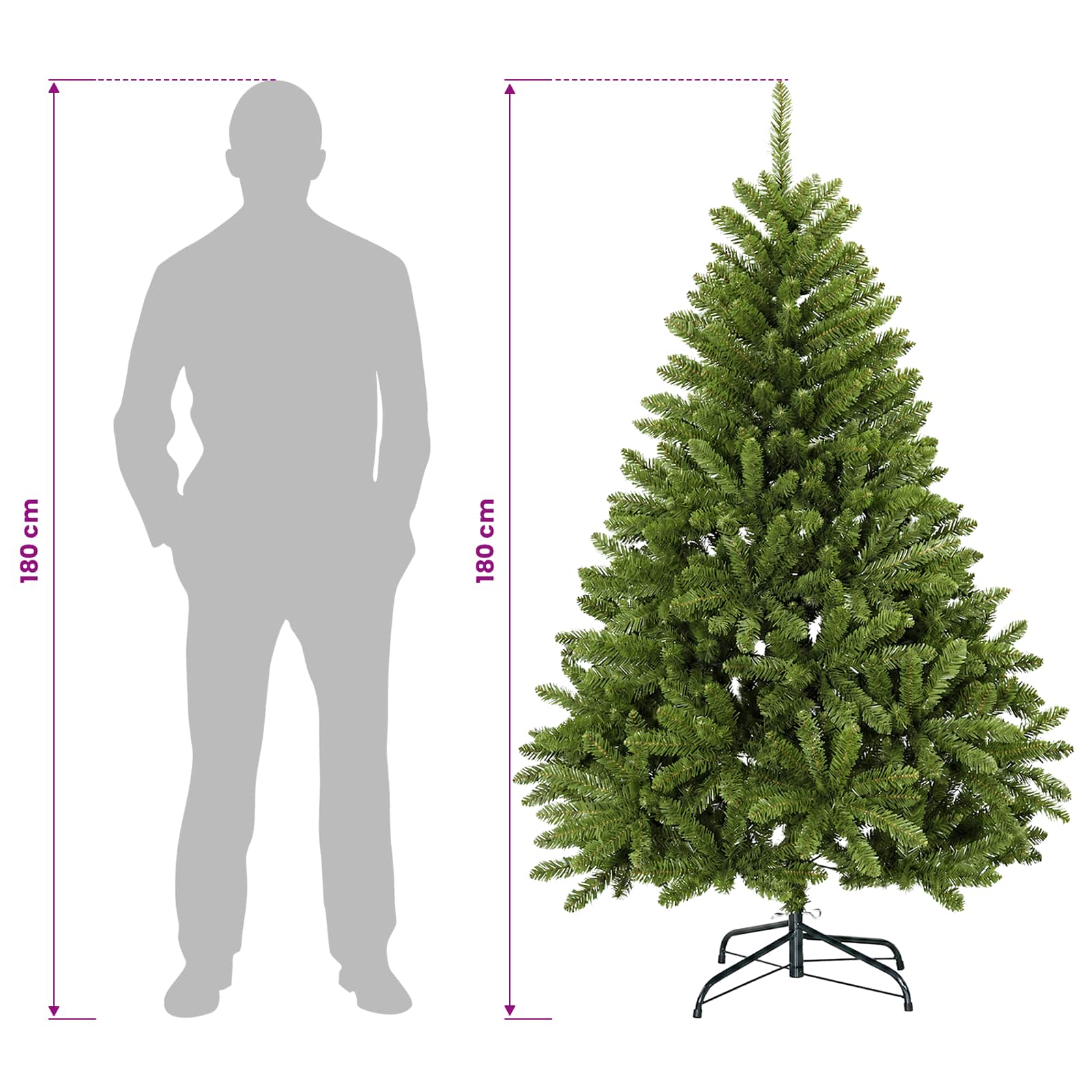 vidaXL Künstlicher Weihnachtsbaum Hellgrün mit Weihnachtskugel 180 cm – Bild 14