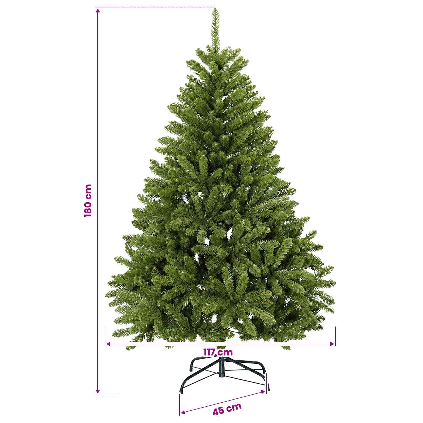 vidaXL Künstlicher Weihnachtsbaum Hellgrün mit Weihnachtskugel 180 cm – Bild 11