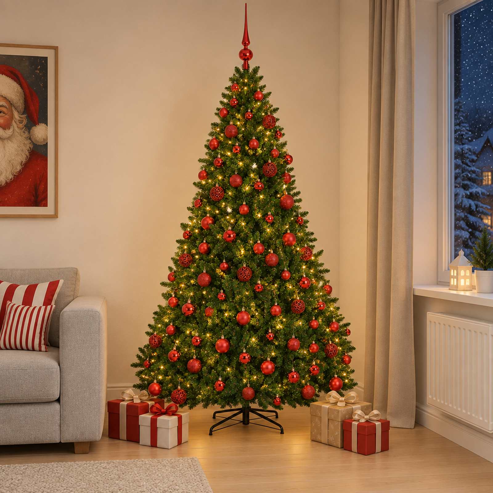 vidaXL Künstlicher Weihnachtsbaum Hellgrün mit Weihnachtskugel 210 cm