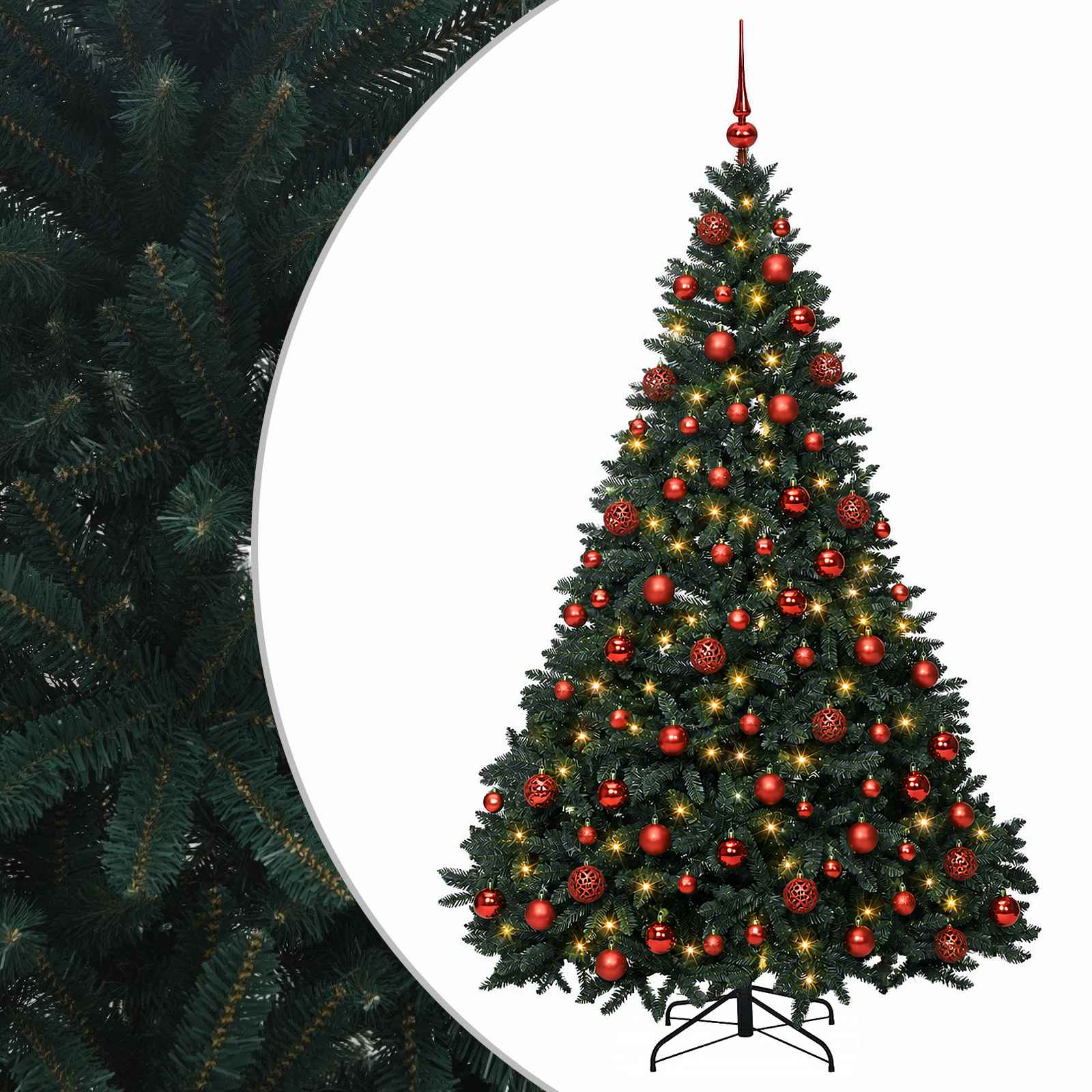 vidaXL Brad de Crăciun artificial, verde închis, cu glob 240 cm