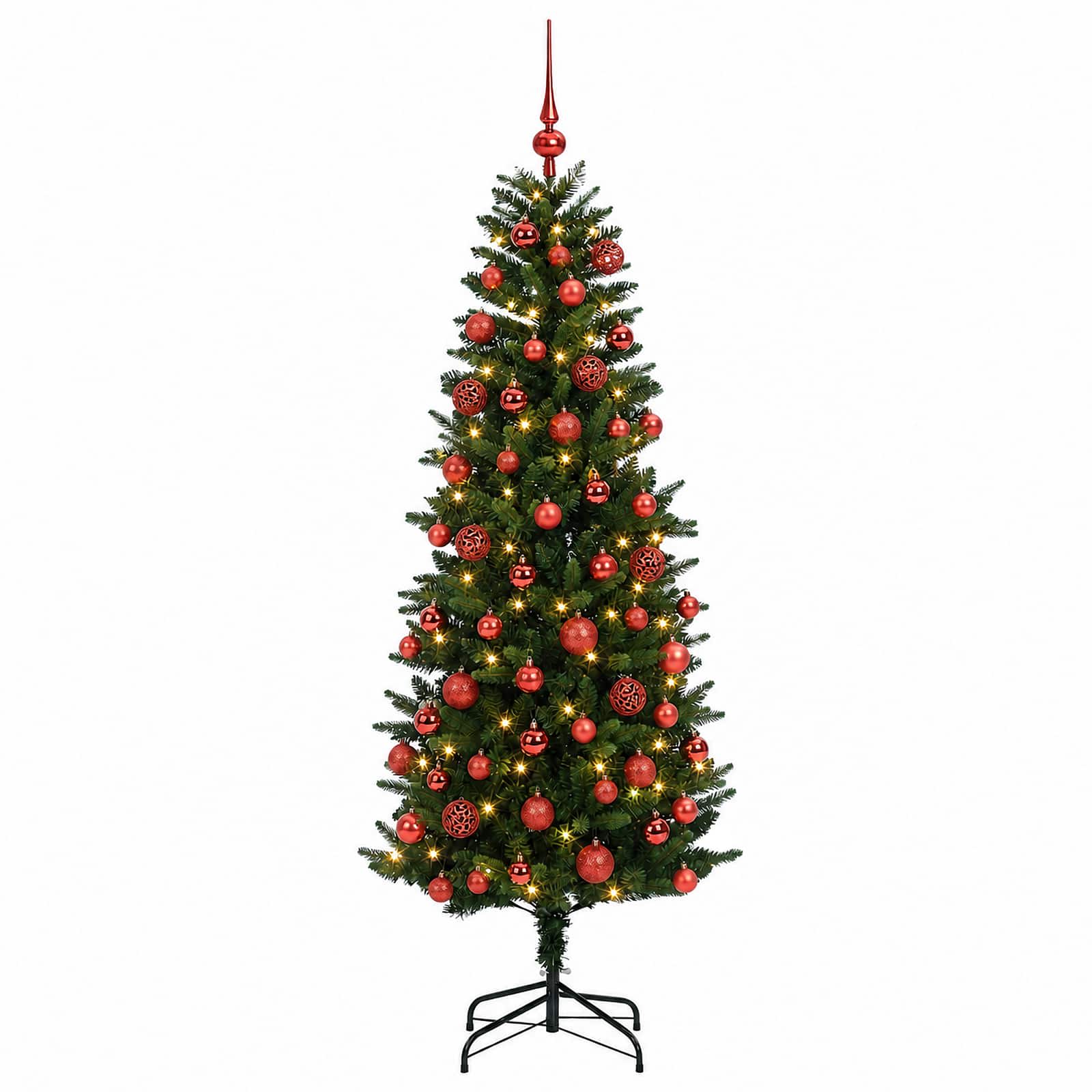 Umjetno božično drevo z okrasnimi kroglami 240 cm 300 LED