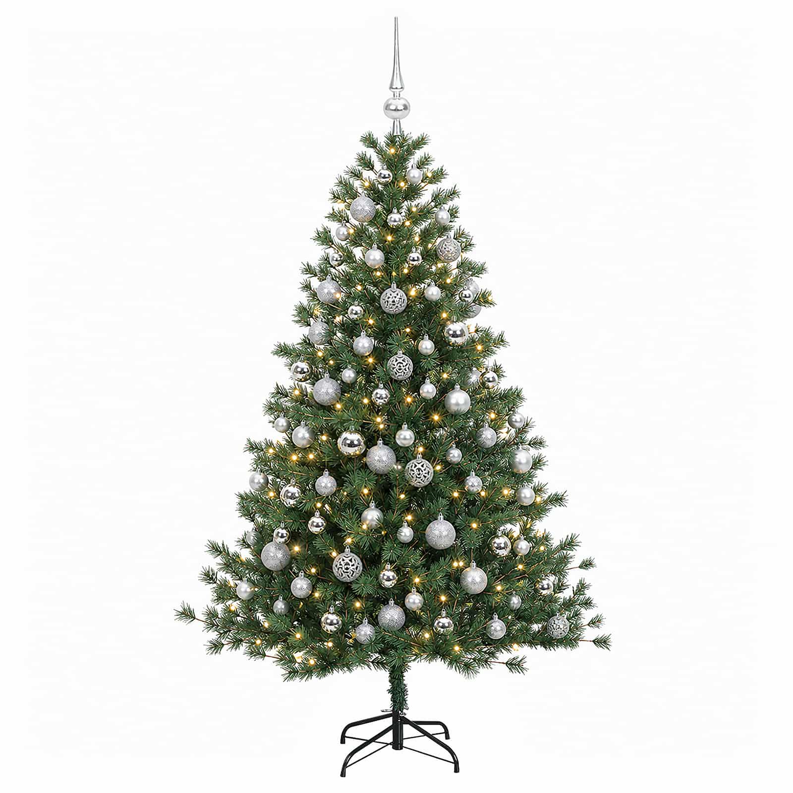 Umetna božična jelka z bučko 240 cm 300 LED Toplo bela
