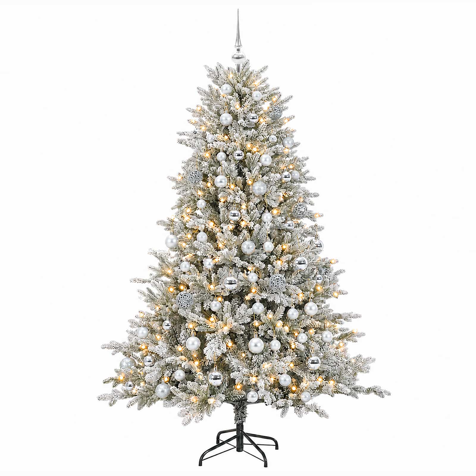 Umetna božična jelka z bučko 180 cm 300 LED Toplo bela