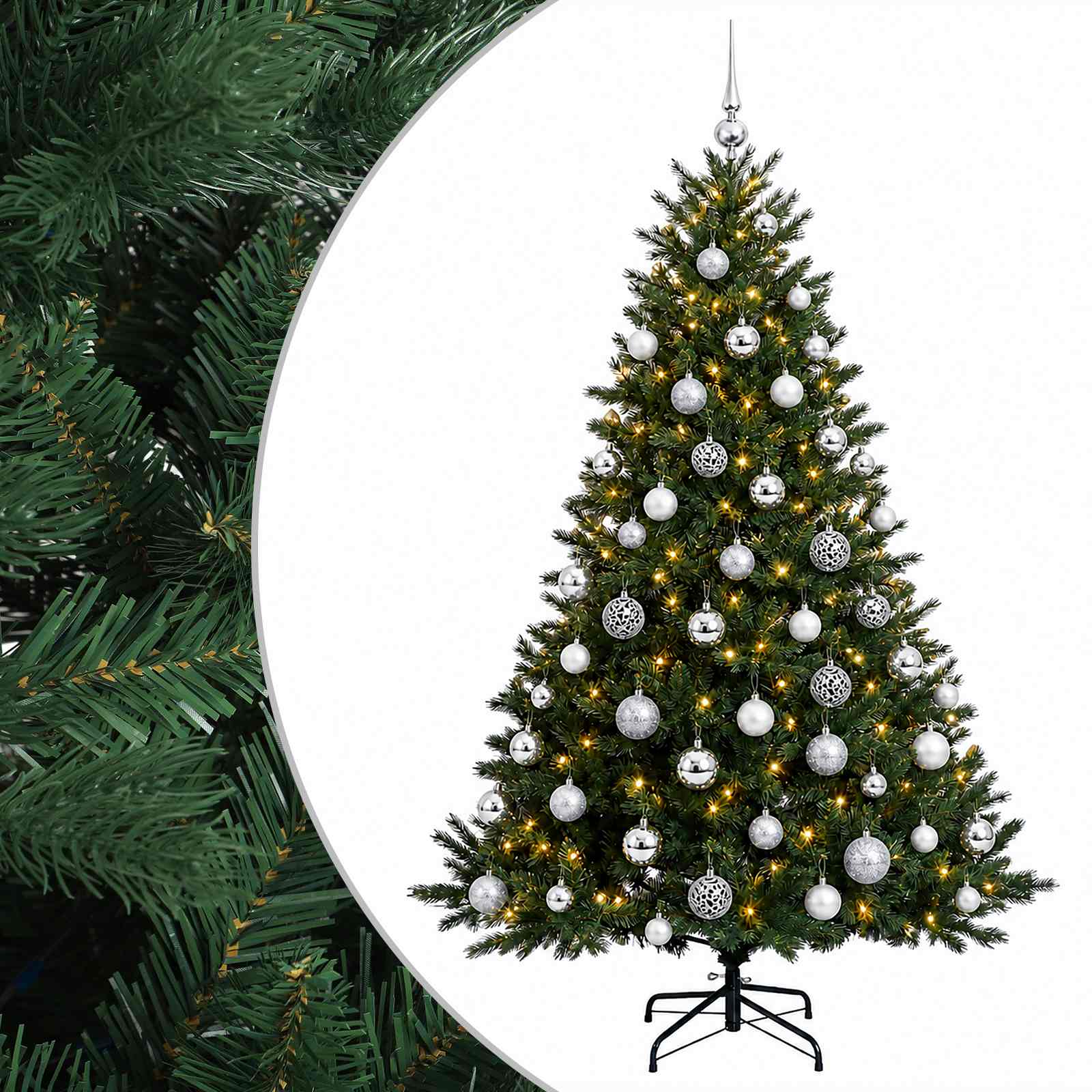 Umetna božična jelka z bučko 240 cm 300 LED Toplo bela