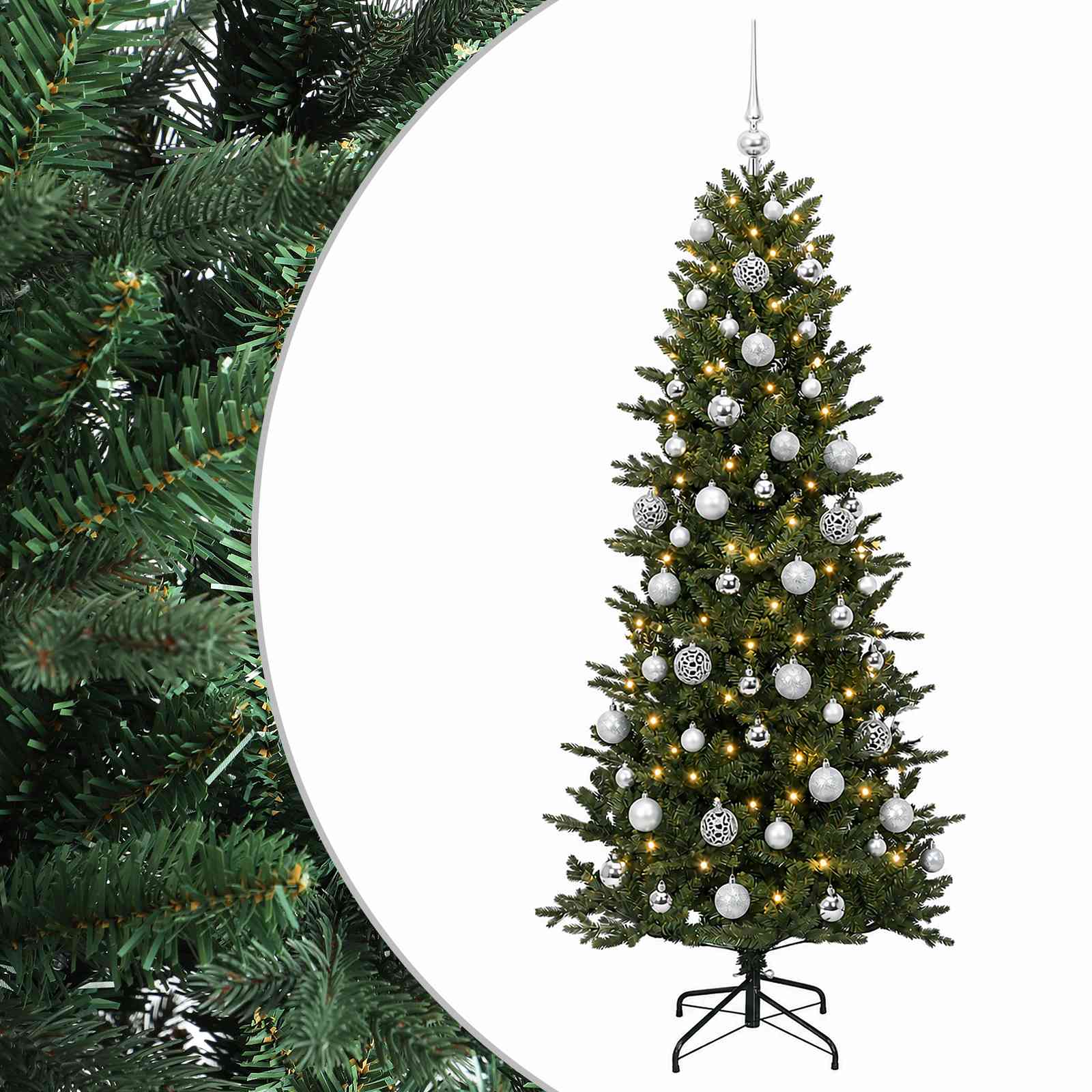 Umetna božična jelka z bučko 240 cm 300 LED Toplo bela
