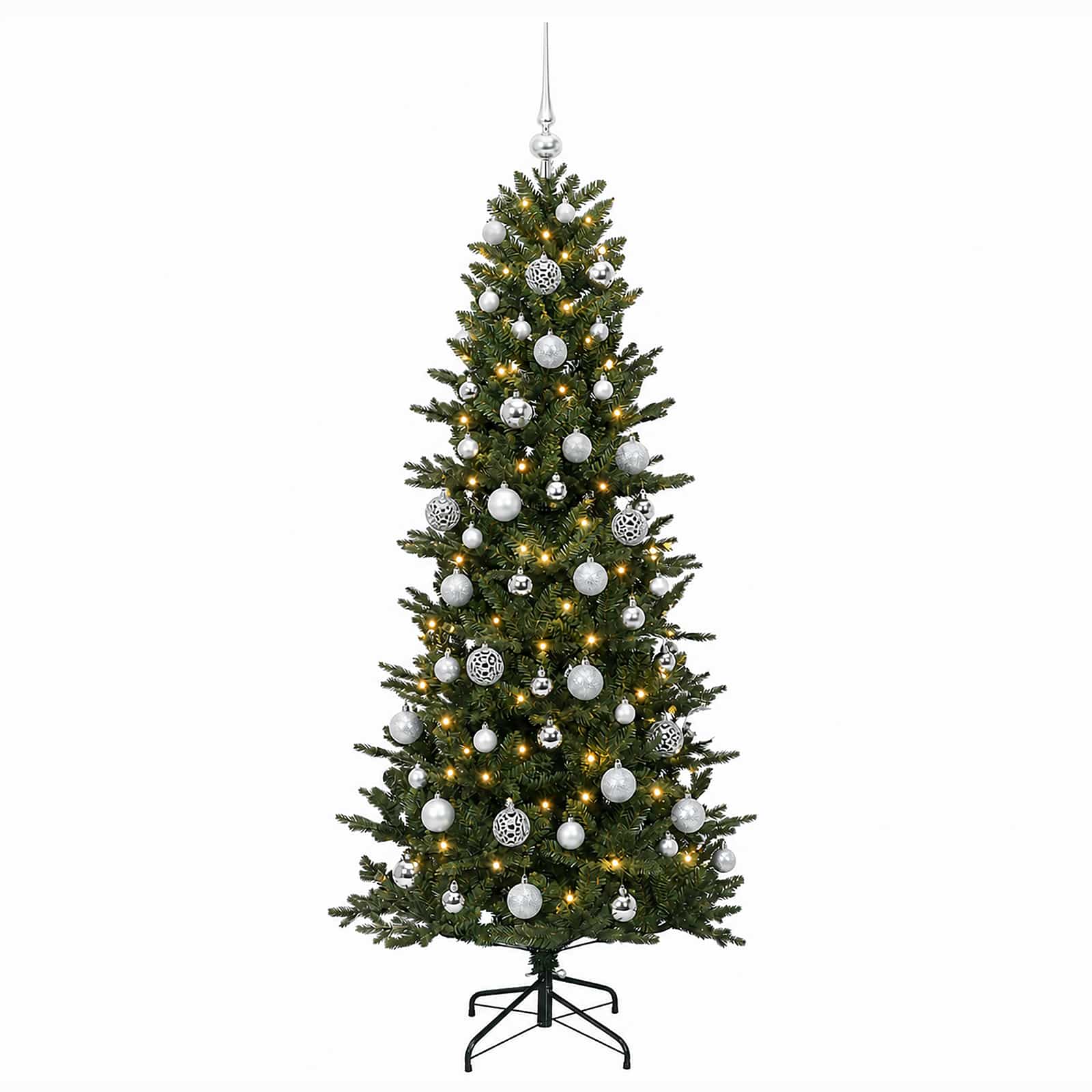 Umetna božična jelka z bučko 240 cm 300 LED Toplo bela