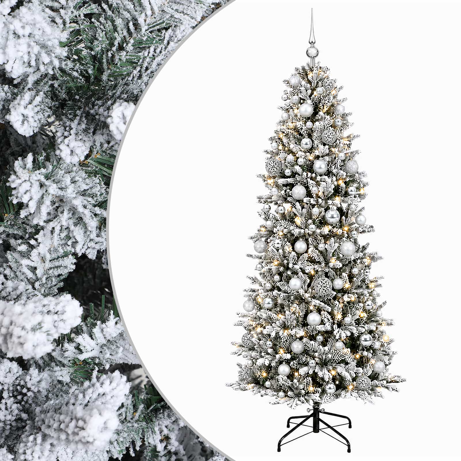 Umetna božična jelka z bučko 180 cm 300 LED Toplo bela