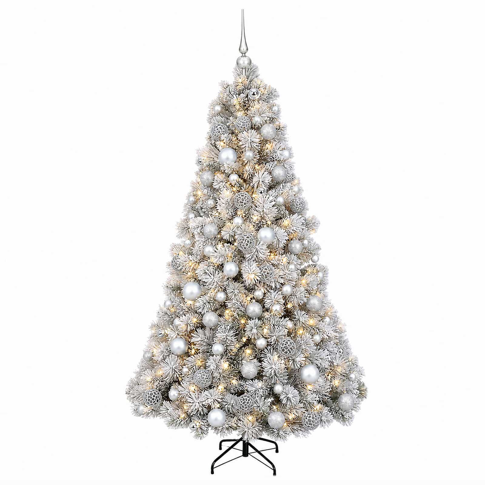 Umetna božična jelka z bučko 180 cm 300 LED Toplo bela