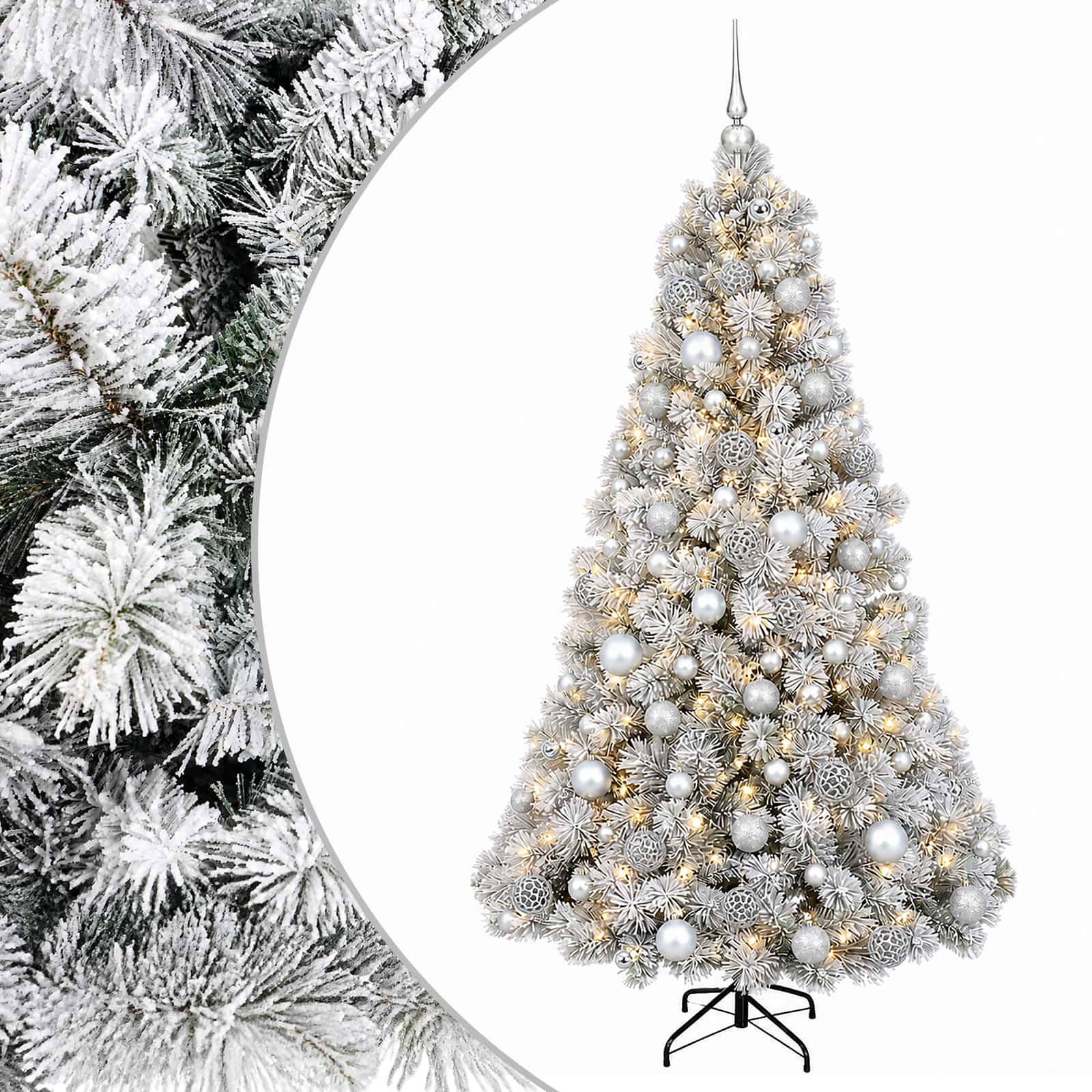 Umetna božična jelka z bučko 240 cm 300 LED Toplo bela