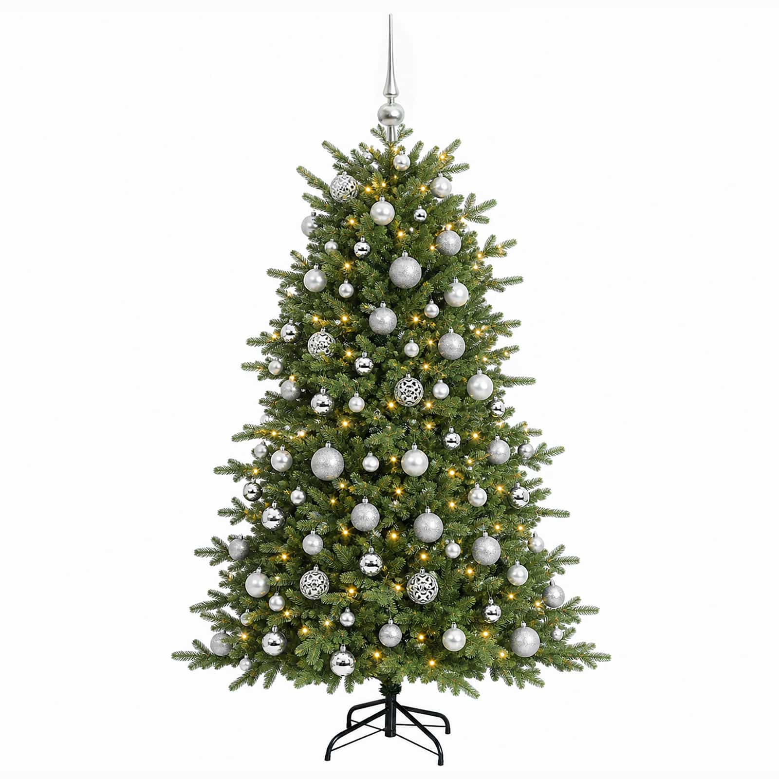 Umetna božična jelka z bučko 240 cm 300 LED Toplo bela