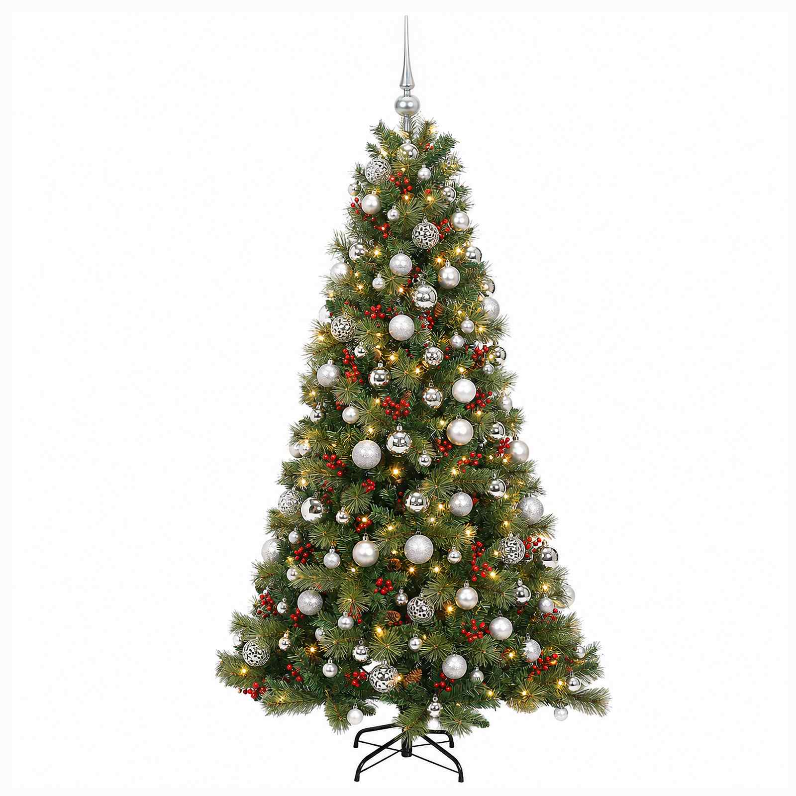 Umetna božična jelka z bučko 240 cm 300 LED Toplo bela