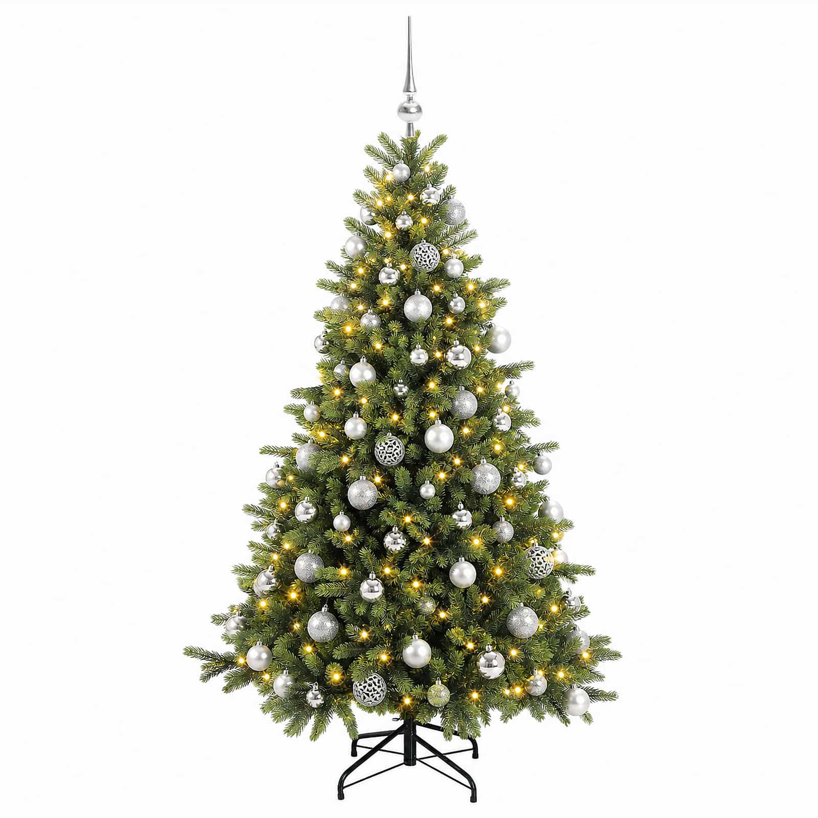 Umetna božična jelka z bučko 240 cm 300 LED Toplo bela