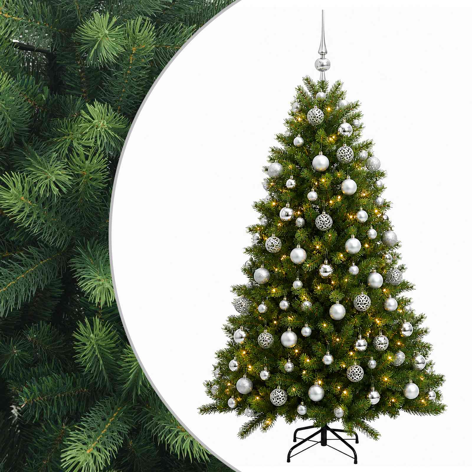 vidaXL Künstlicher Weihnachtsbaum mit Kugel 180 cm 300 LEDs – Bild 2