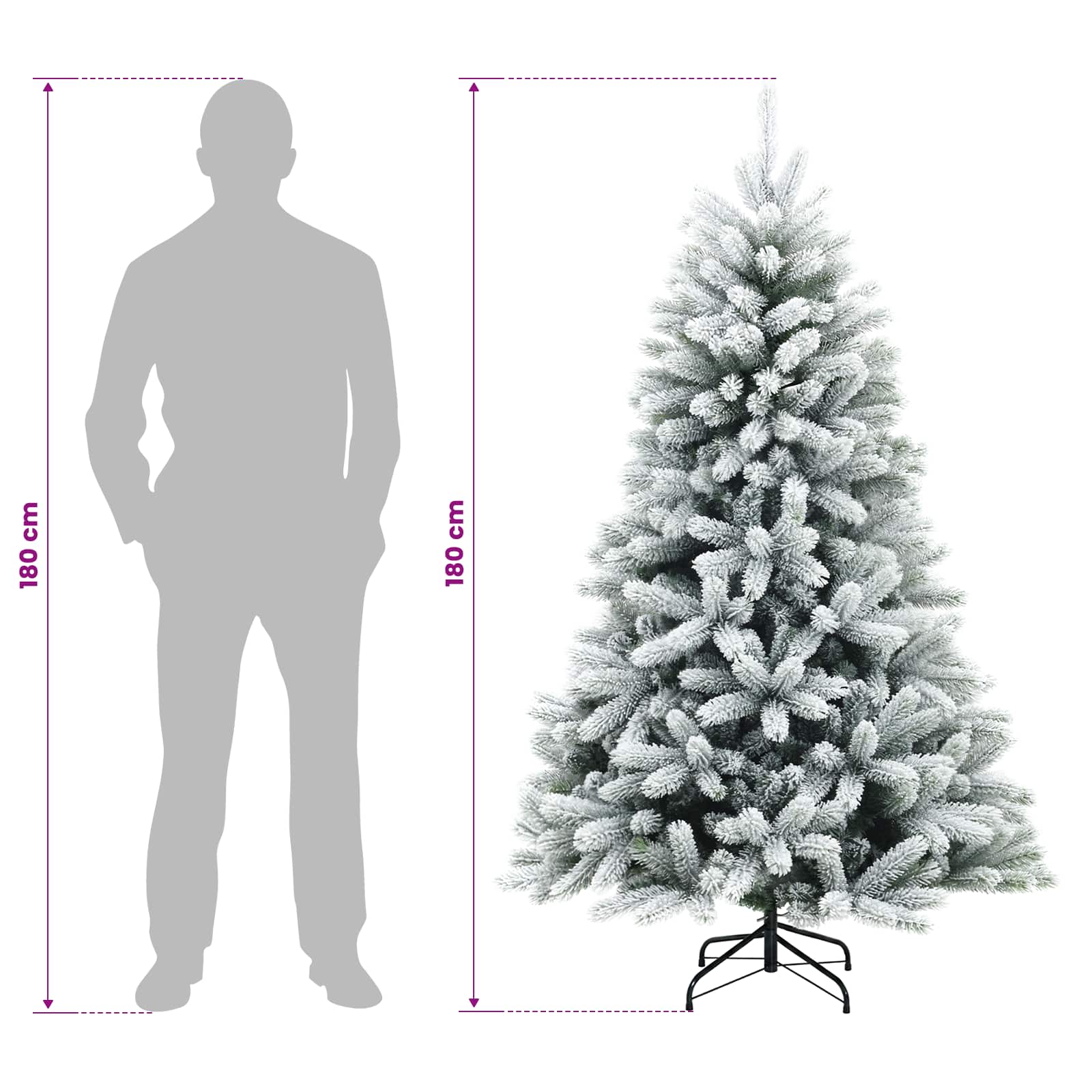 Umjetno božično drevo z okrasnimi kroglami 180 cm 300 LED